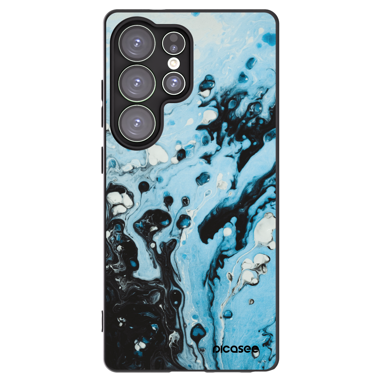 Picasee silikonowe czarne etui na Samsung Galaxy S25 Ultra 5G - Organic blue