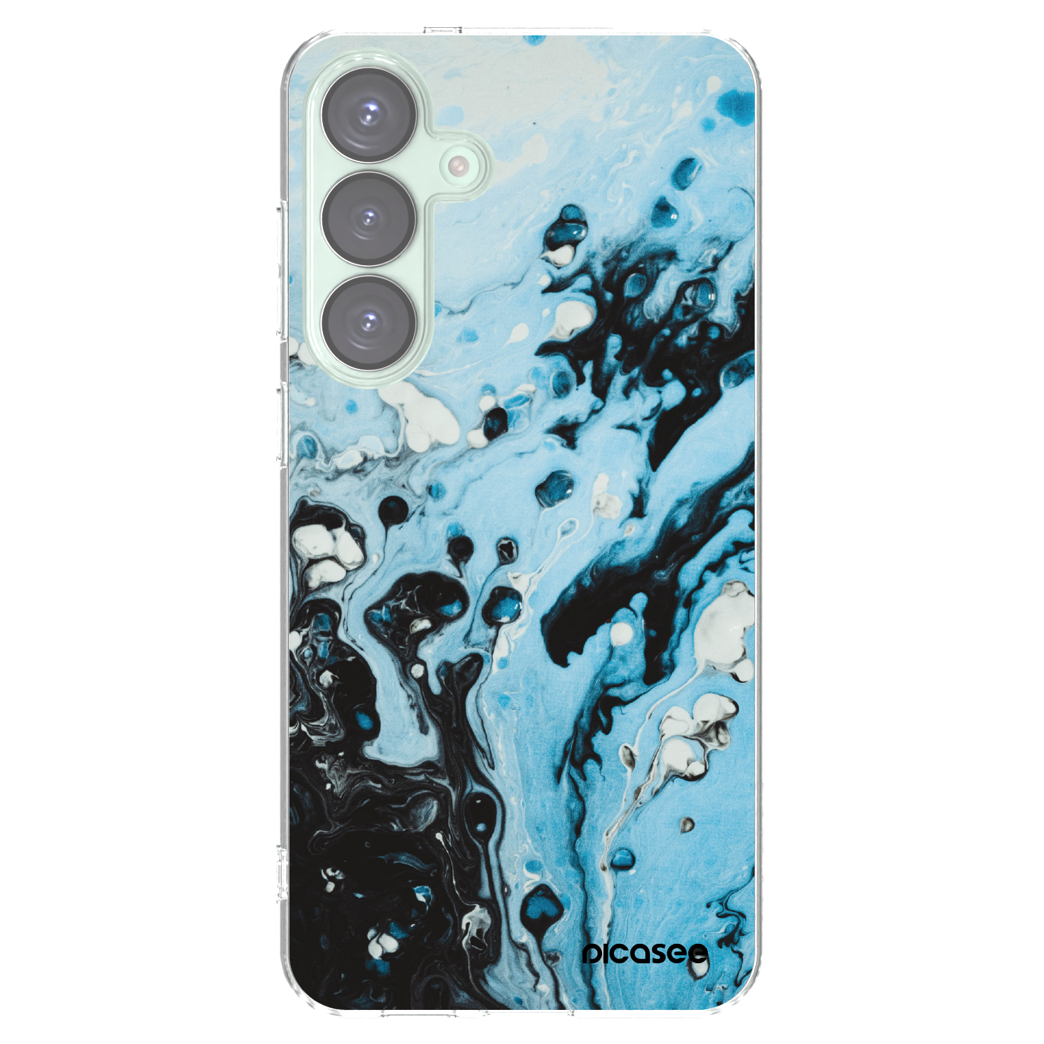 Picasee silikonowe przeźroczyste etui na Samsung Galaxy S25+ 5G - Organic blue