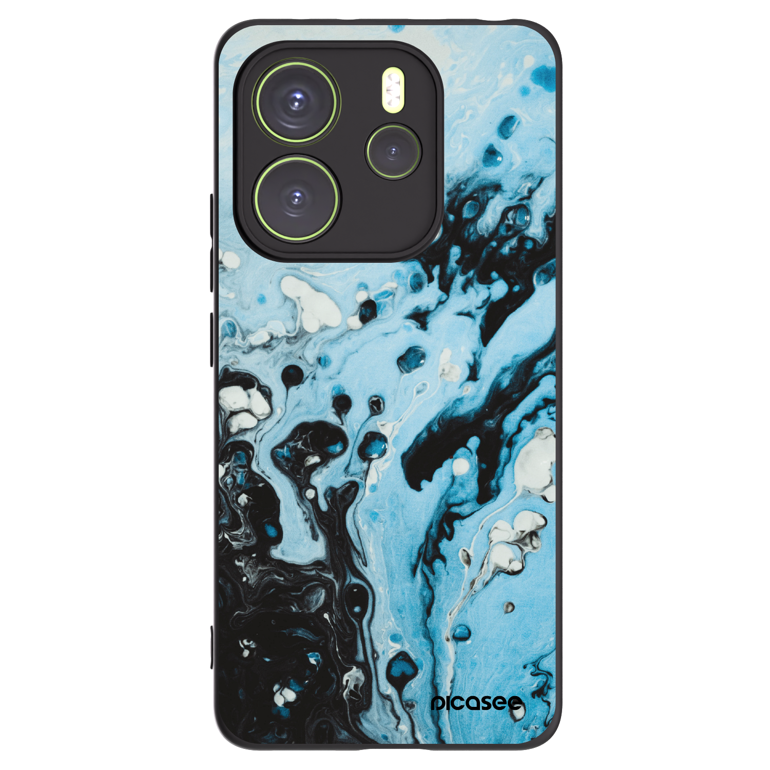 Picasee silikonowe czarne etui na Xiaomi Redmi Note 14 4G - Organic blue