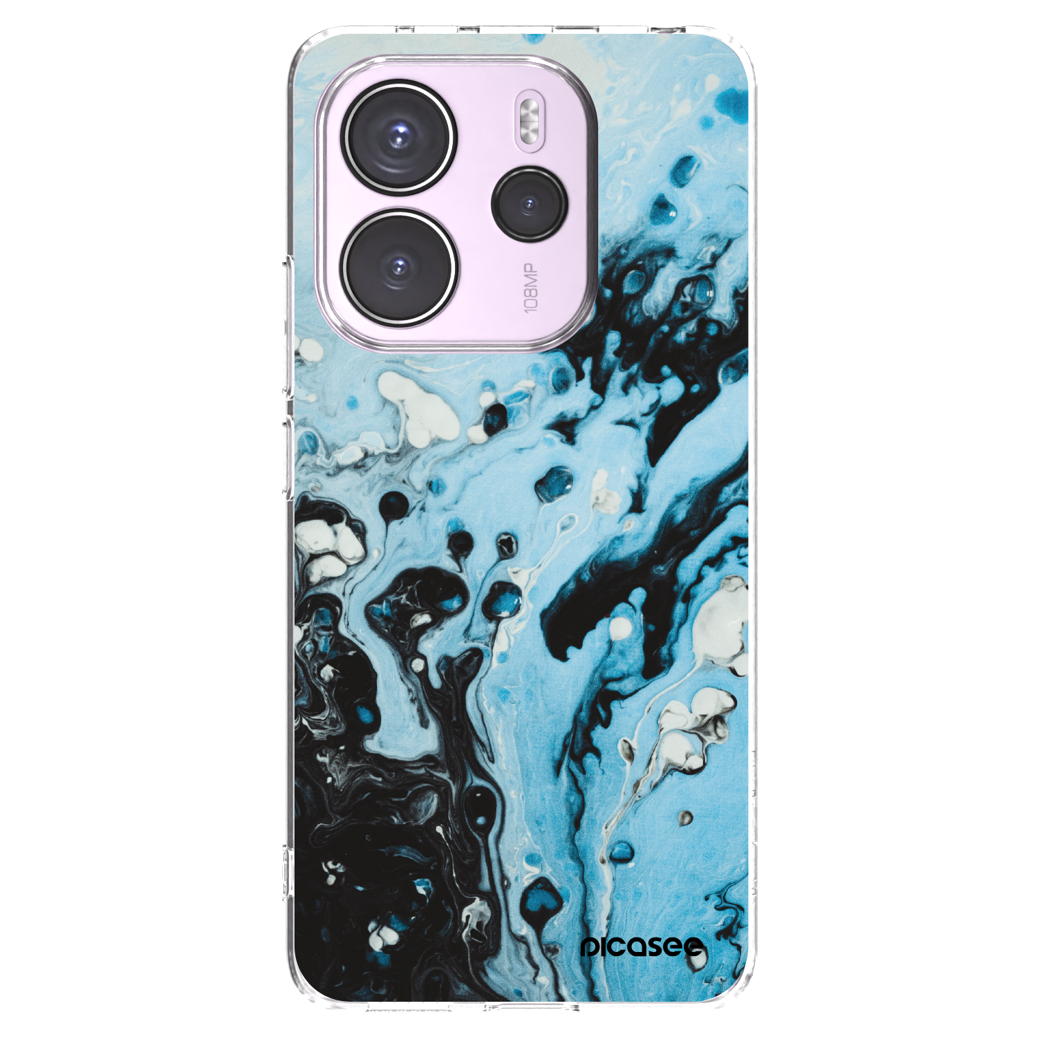 Picasee silikonowe przeźroczyste etui na Xiaomi Redmi Note 14 4G - Organic blue