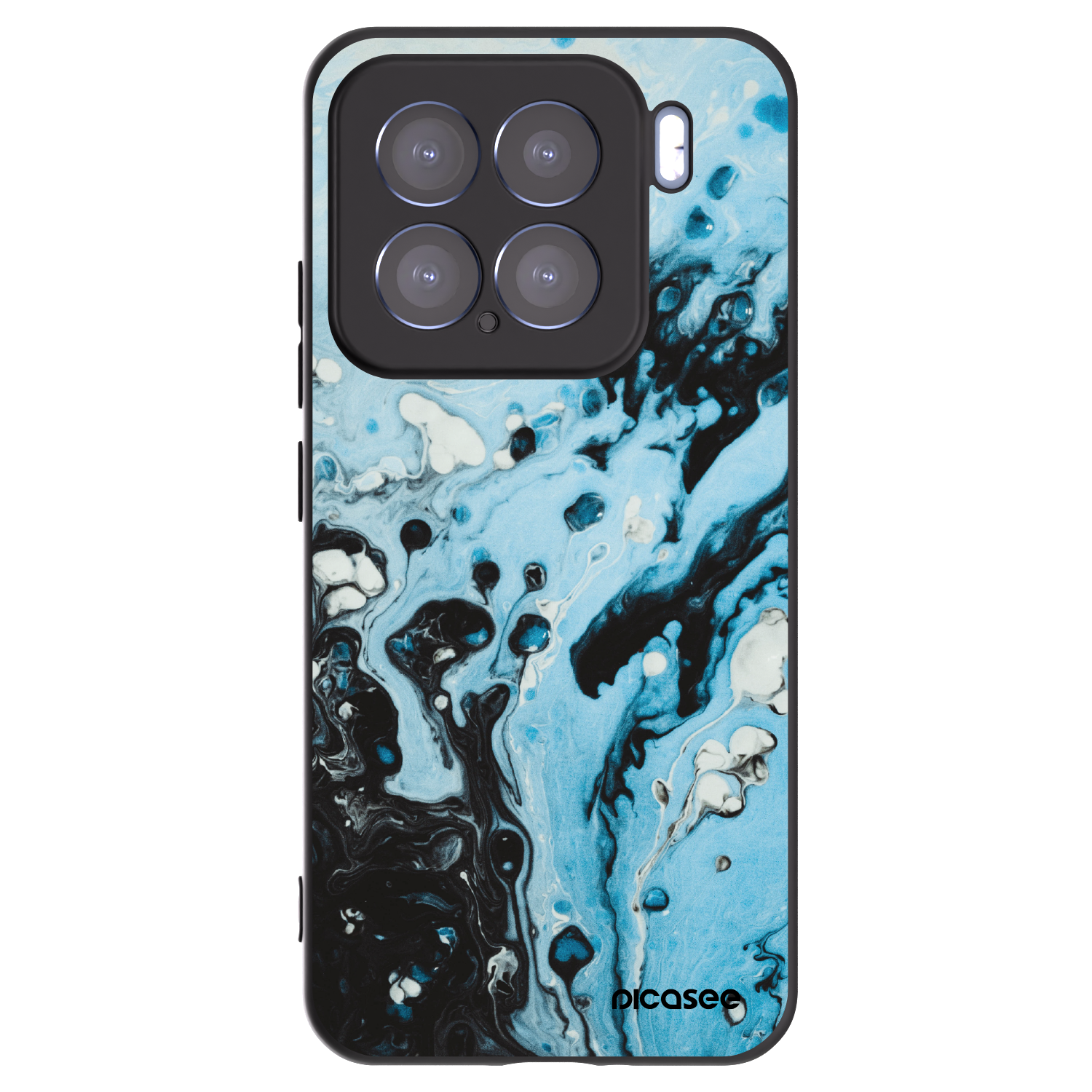 Picasee silikonowe czarne etui na Xiaomi 15 - Organic blue