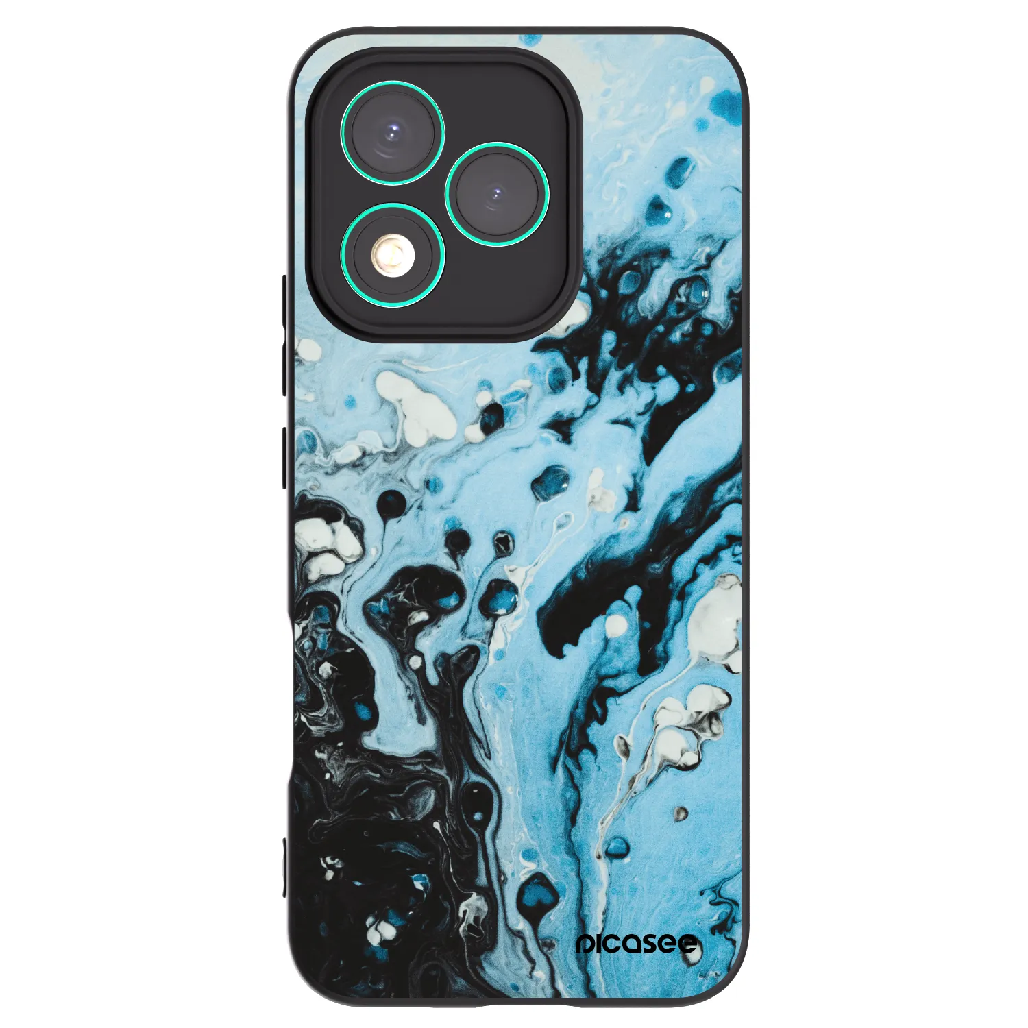 Picasee silikonowe czarne etui na Honor 400 Lite 5G - Organic blue