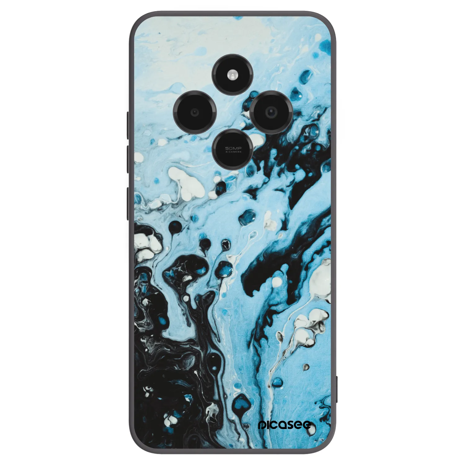 Picasee silikonowe czarne etui na Xiaomi Poco C75 - Organic blue