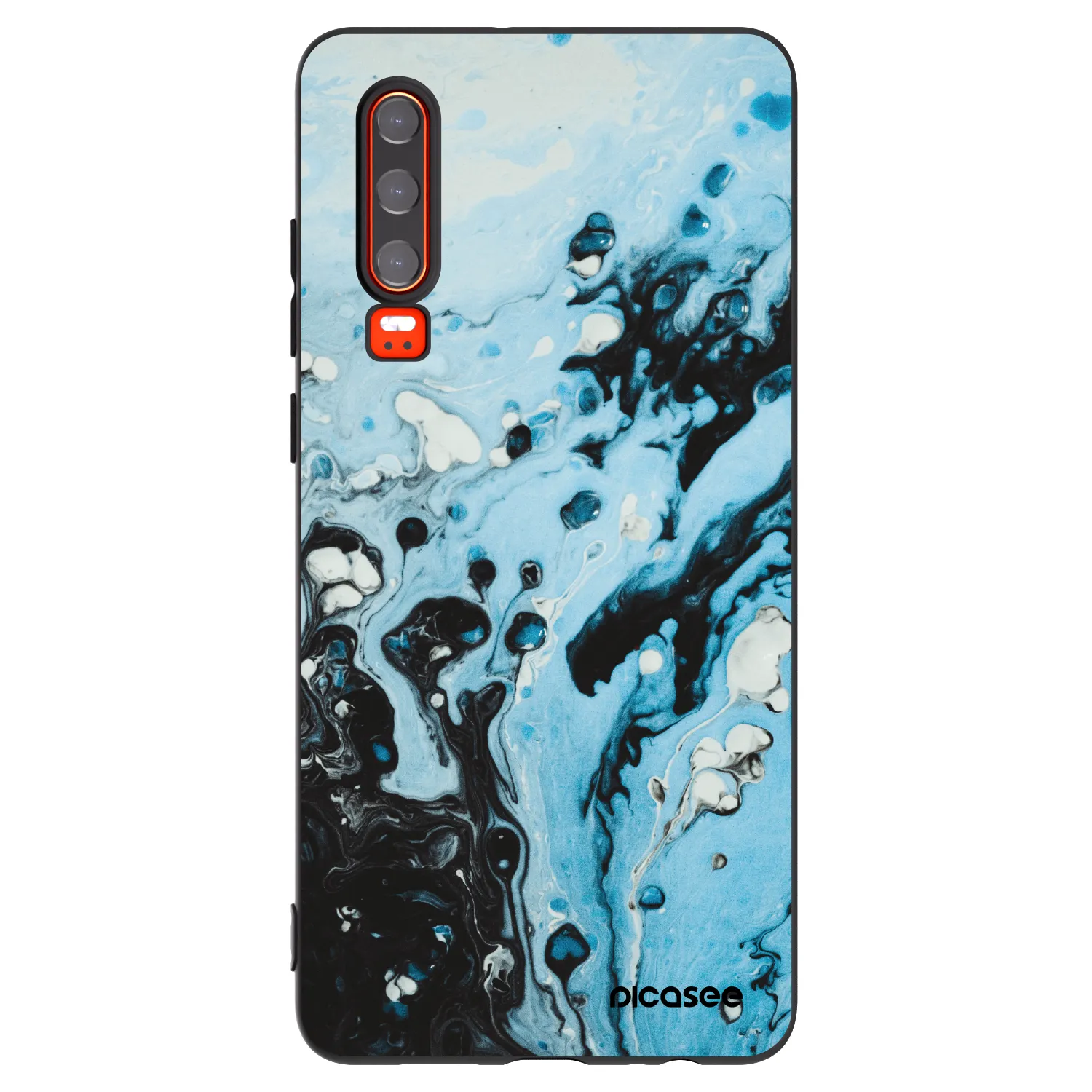 Picasee silikonowe czarne etui na Huawei P30 - Organic blue