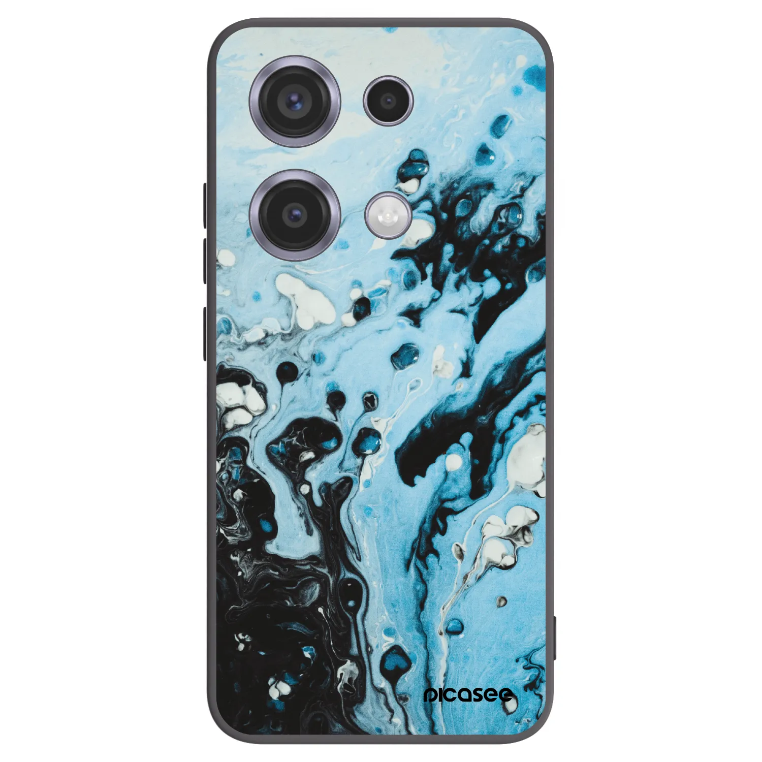Picasee silikonowe czarne etui na Xiaomi Redmi Note 14S - Organic blue