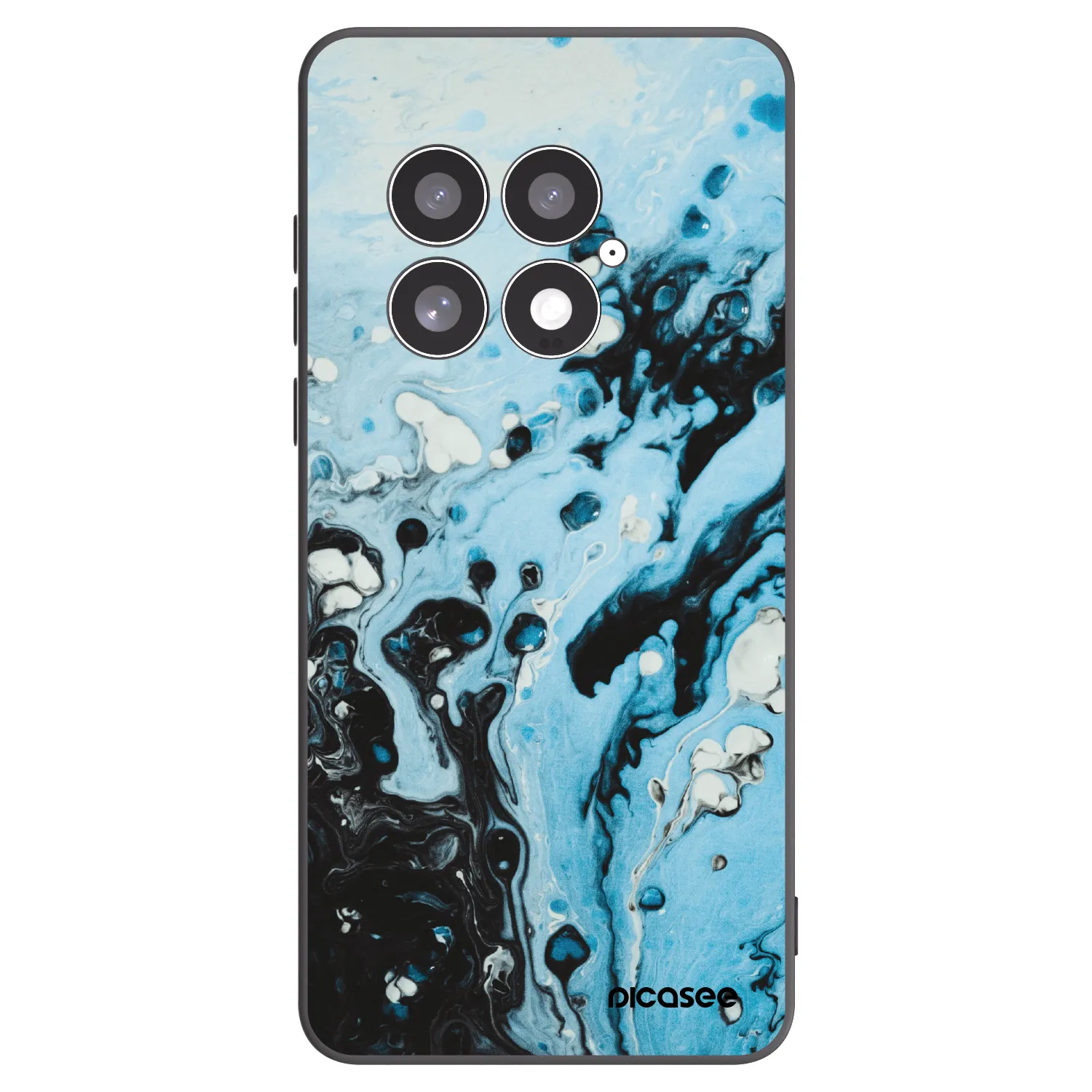 Picasee silikonowe czarne etui na OnePlus 13 5G - Organic blue