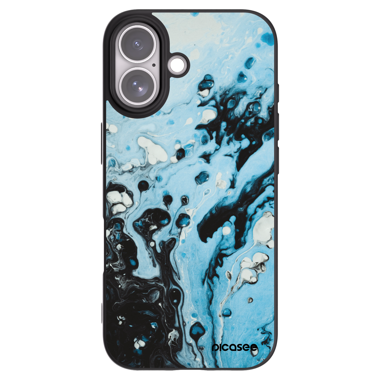 Picasee silikonowe czarne etui na Apple iPhone 17 - Organic blue