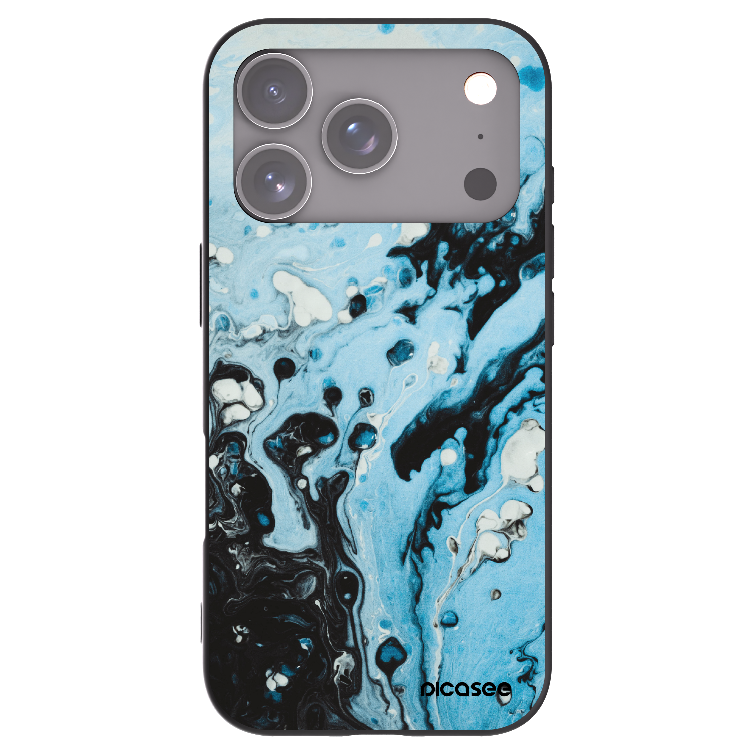 Picasee silikonowe czarne etui na Apple iPhone 17 Pro - Organic blue