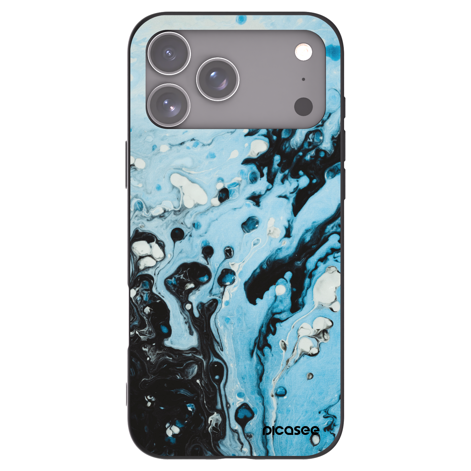 Picasee silikonowe czarne etui na Apple iPhone 17 Pro Max - Organic blue