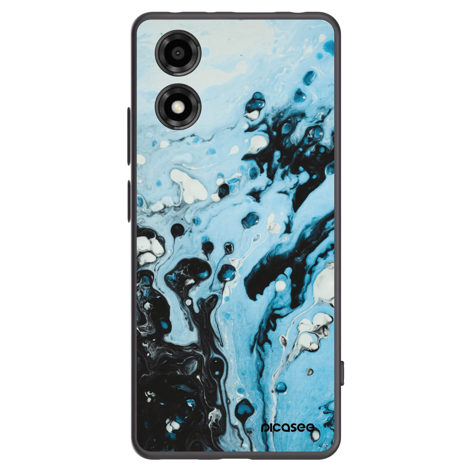 Picasee silikonowe czarne etui na Motorola Moto E14 - Organic blue
