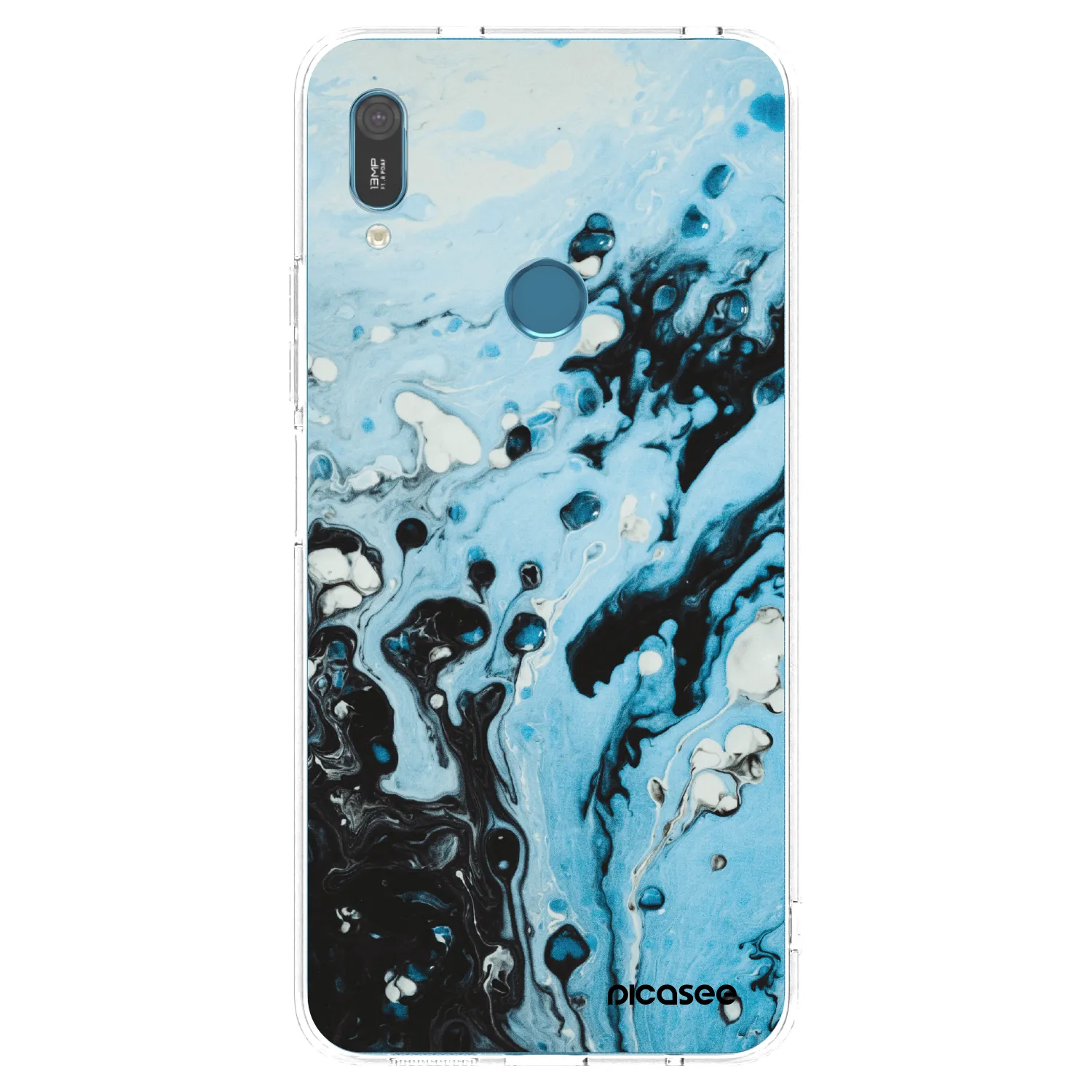 Picasee silikonowe przeźroczyste etui na Huawei Y6 2019 - Organic blue