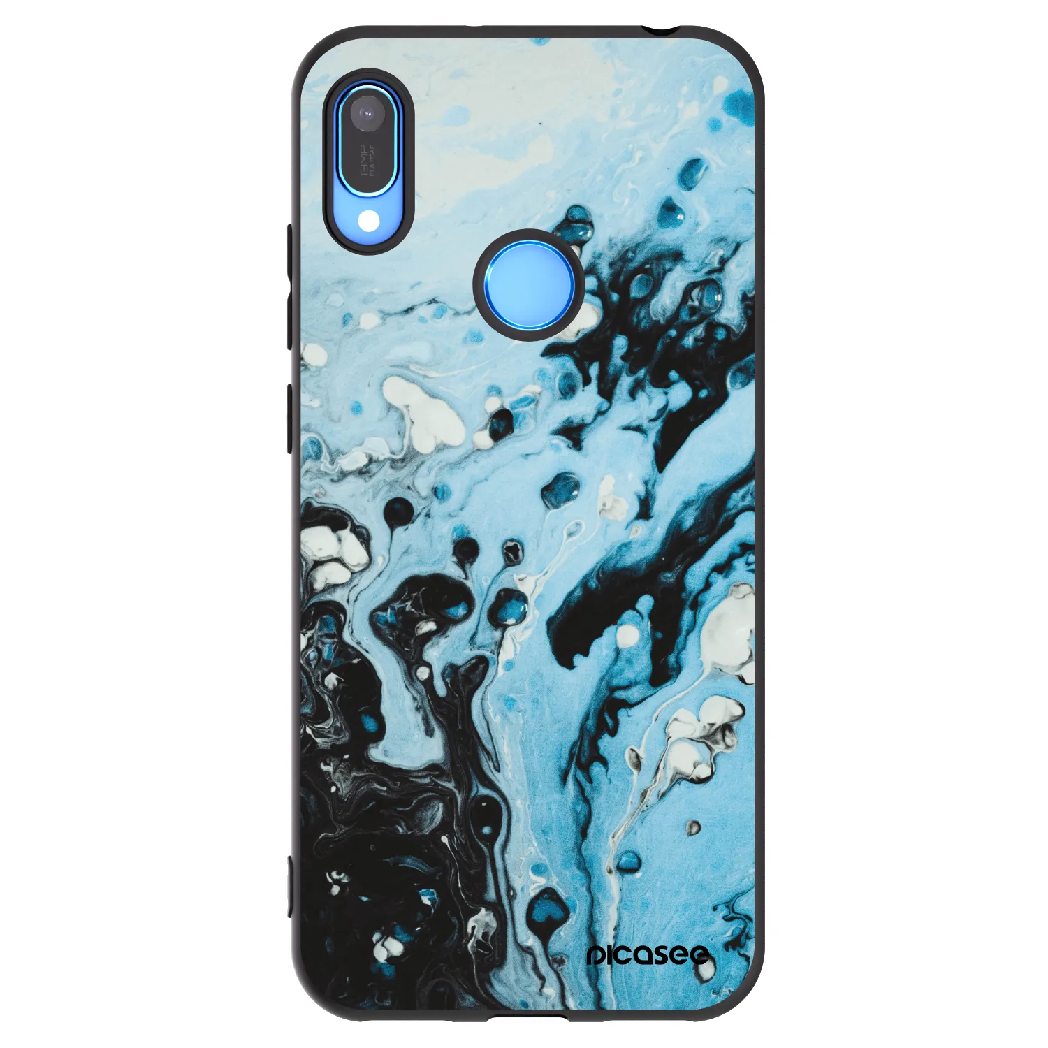 Picasee silikonowe czarne etui na Huawei Y6 2019 - Organic blue