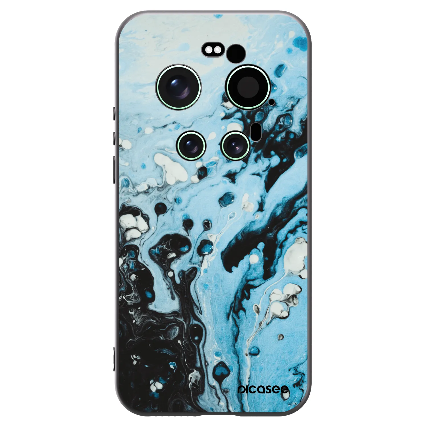 Picasee silikonowe czarne etui na Xiaomi 17 Ultra - Organic blue