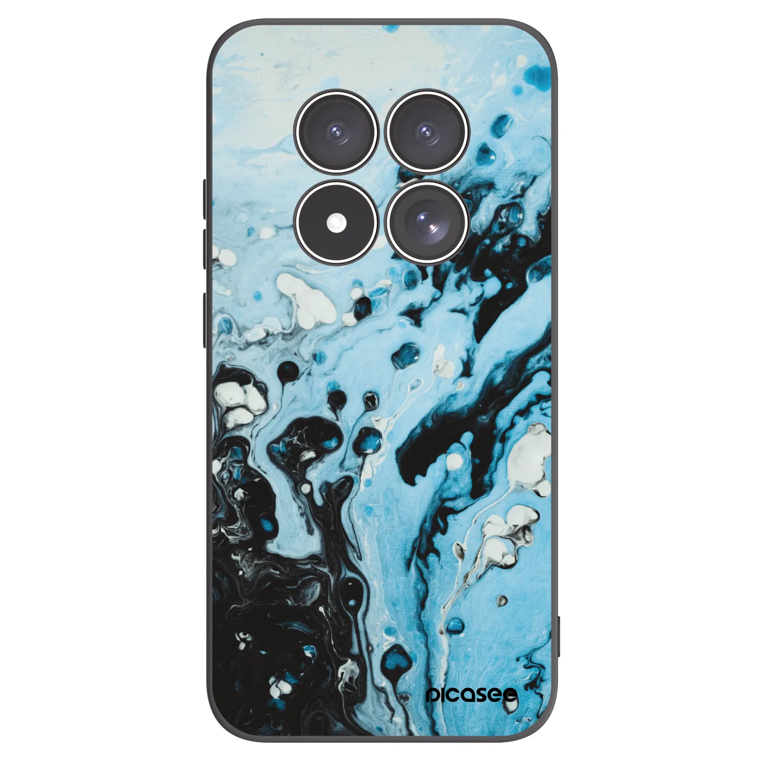 Picasee silikonowe czarne etui na Xiaomi Redmi Note 15 Pro 5G - Organic blue