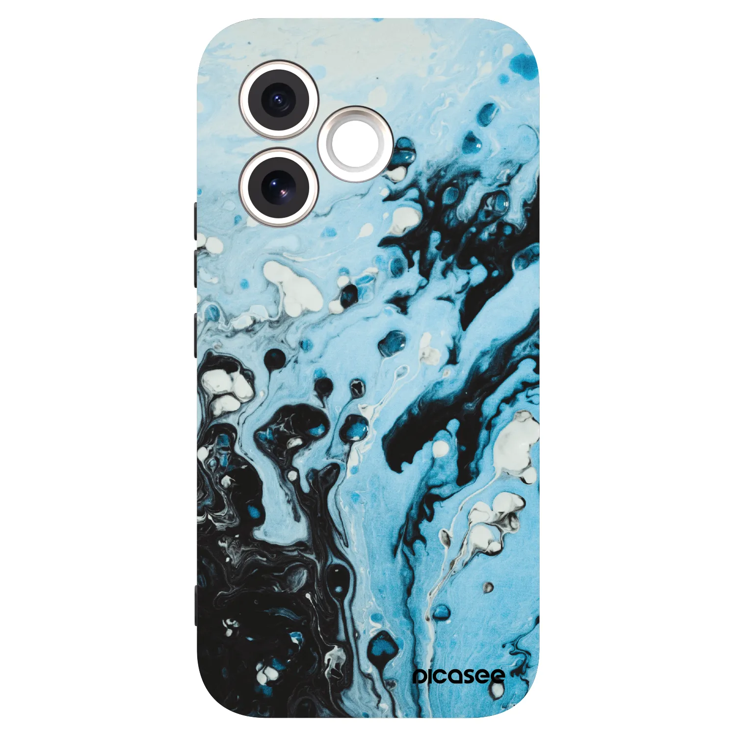 Picasee silikonowe czarne etui na Honor 600 Lite - Organic blue