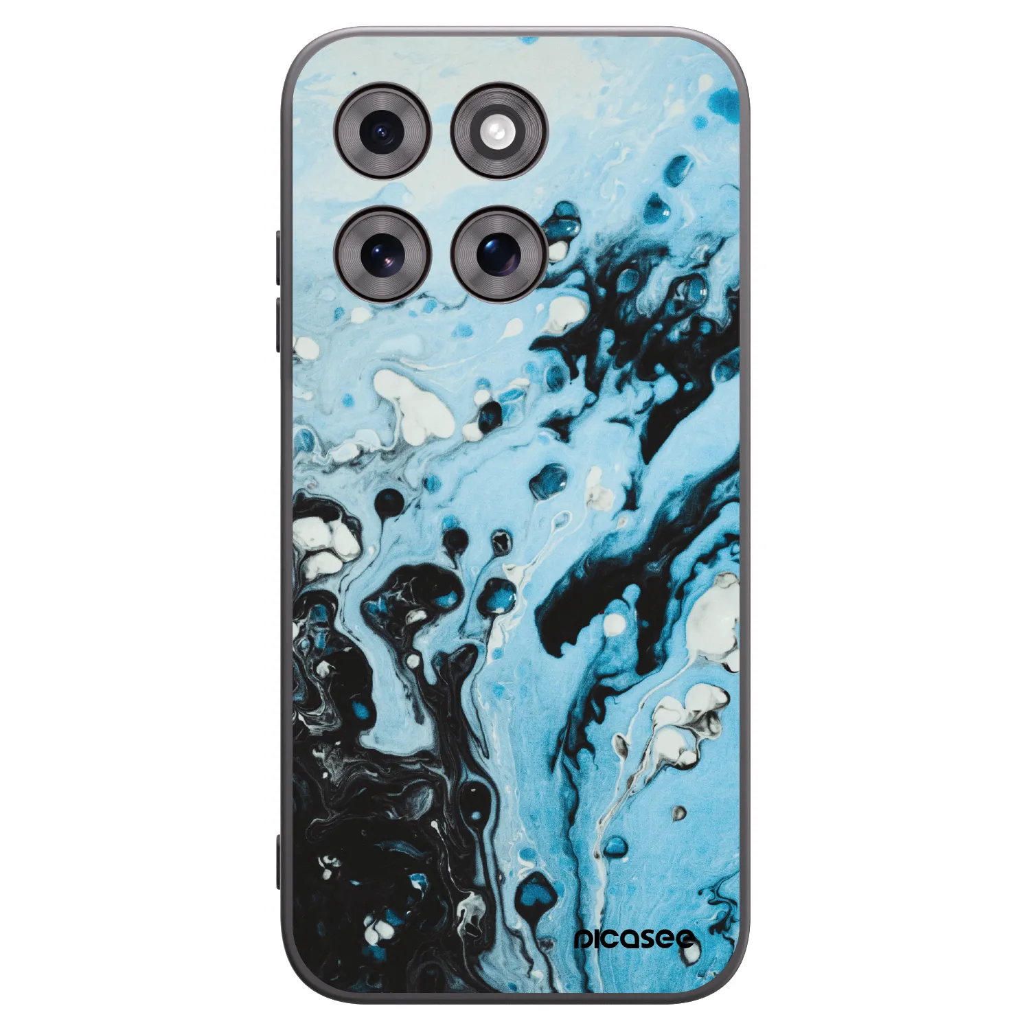 Picasee silikonowe czarne etui na Motorola Moto G77 - Organic blue