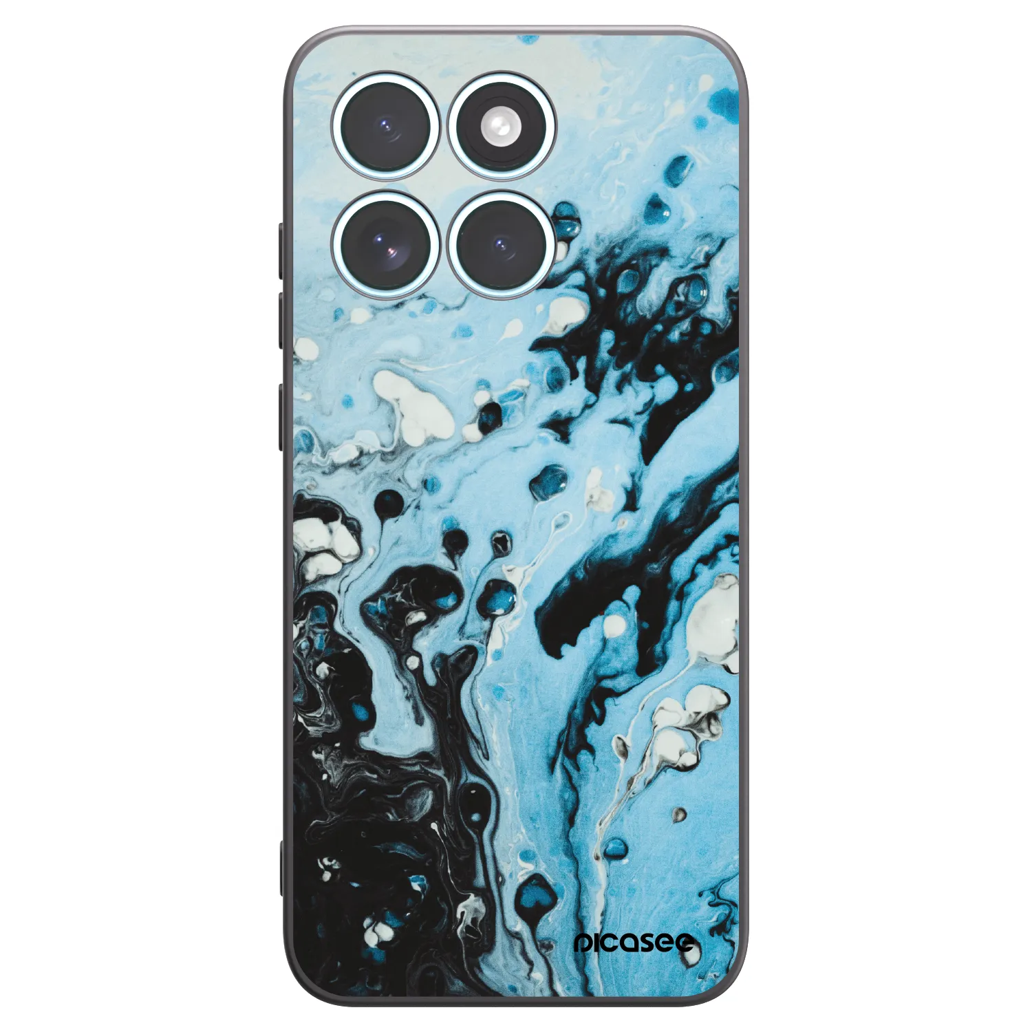 Picasee silikonowe czarne etui na Motorola Edge 70 Fusion - Organic blue
