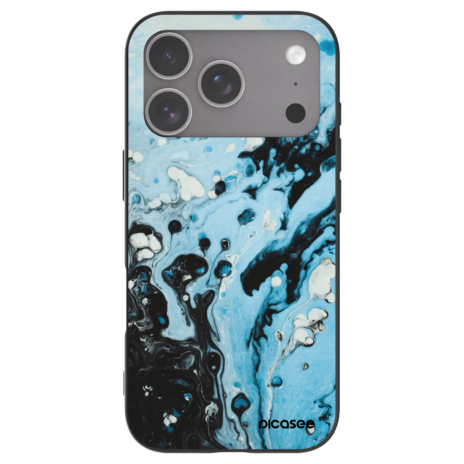 Picasee silikonowe czarne etui na Apple iPhone 18 Pro - Organic blue