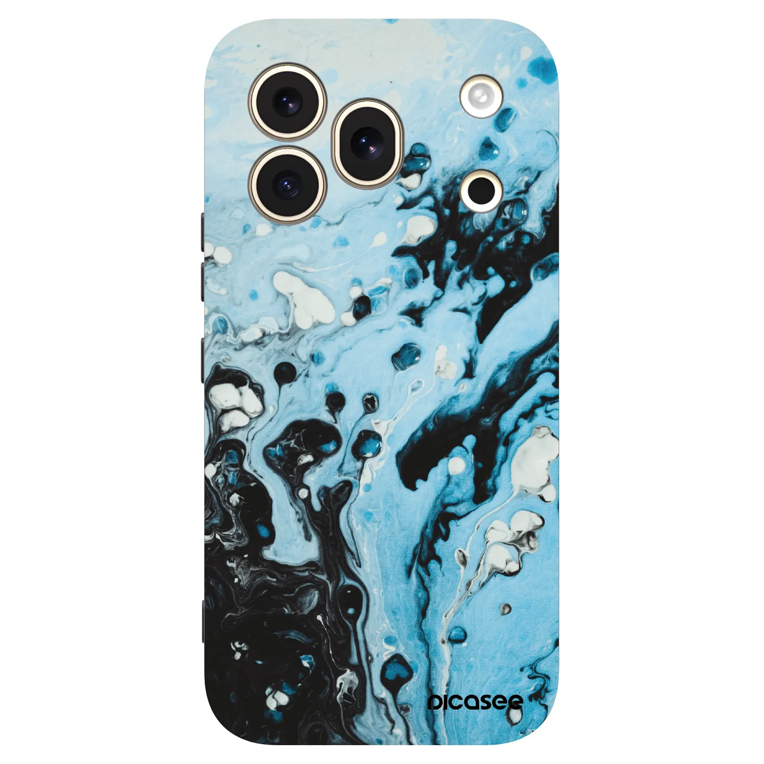 Picasee silikonowe czarne etui na Honor 600 Pro - Organic blue