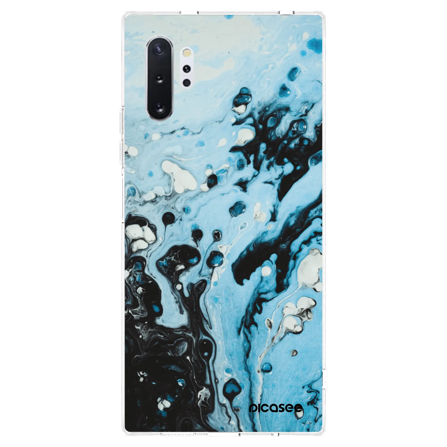 Picasee silikonowe przeźroczyste etui na Samsung Galaxy Note 10+ N975F - Organic blue