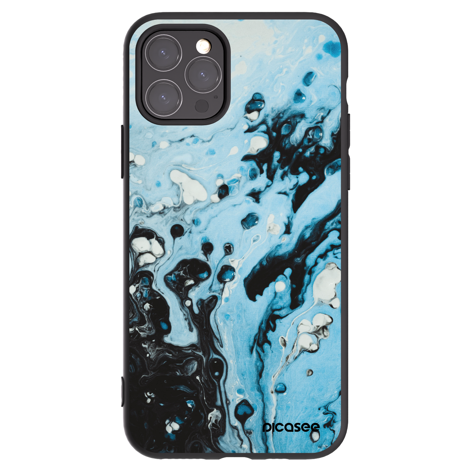 Picasee silikonowe czarne etui na Apple iPhone 11 Pro - Organic blue