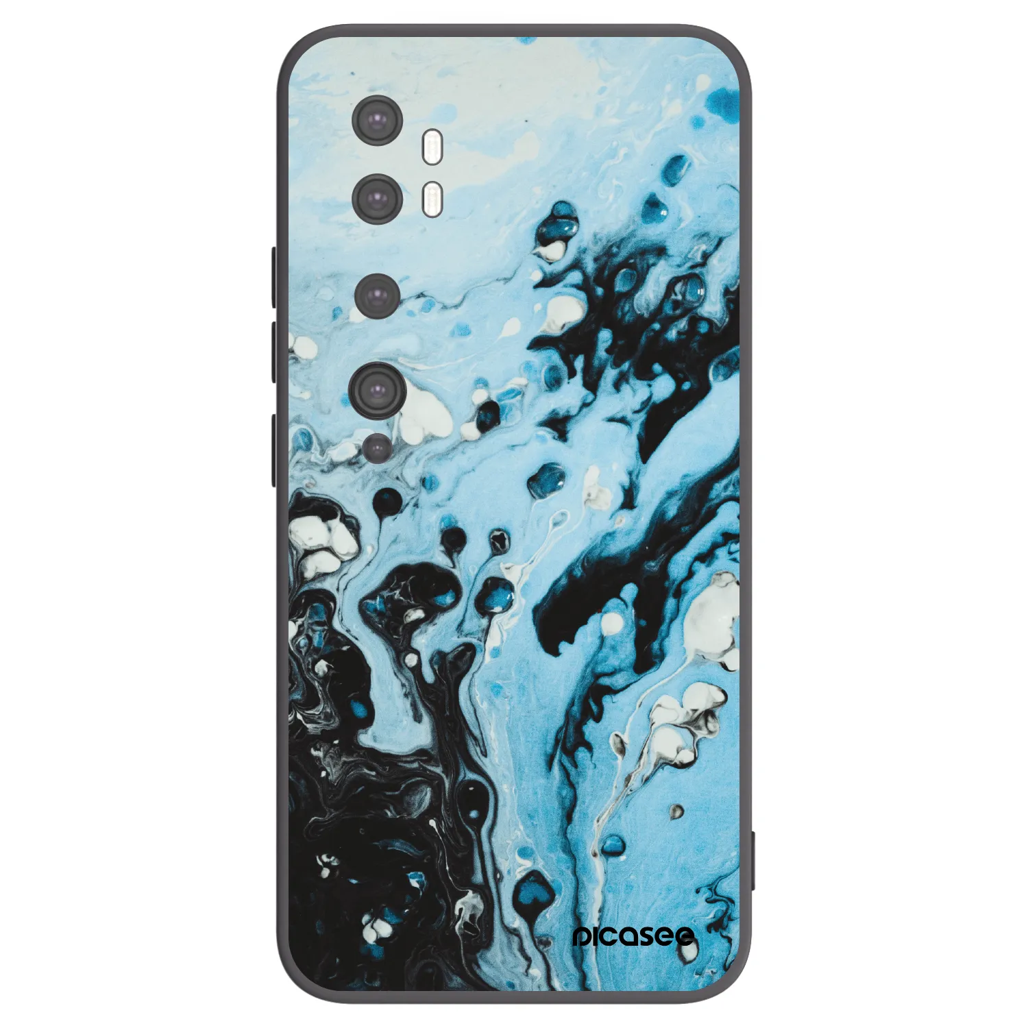 Picasee silikonowe czarne etui na Xiaomi Mi Note 10 (Pro) - Organic blue