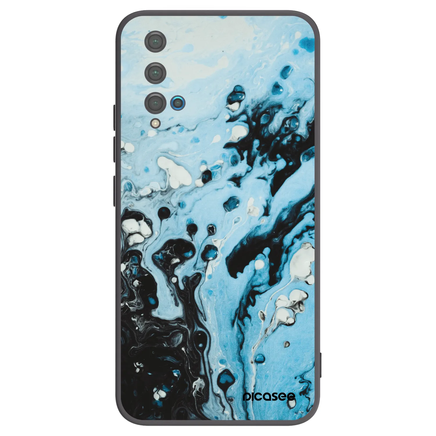 Picasee silikonowe czarne etui na Huawei Nova 5T - Organic blue
