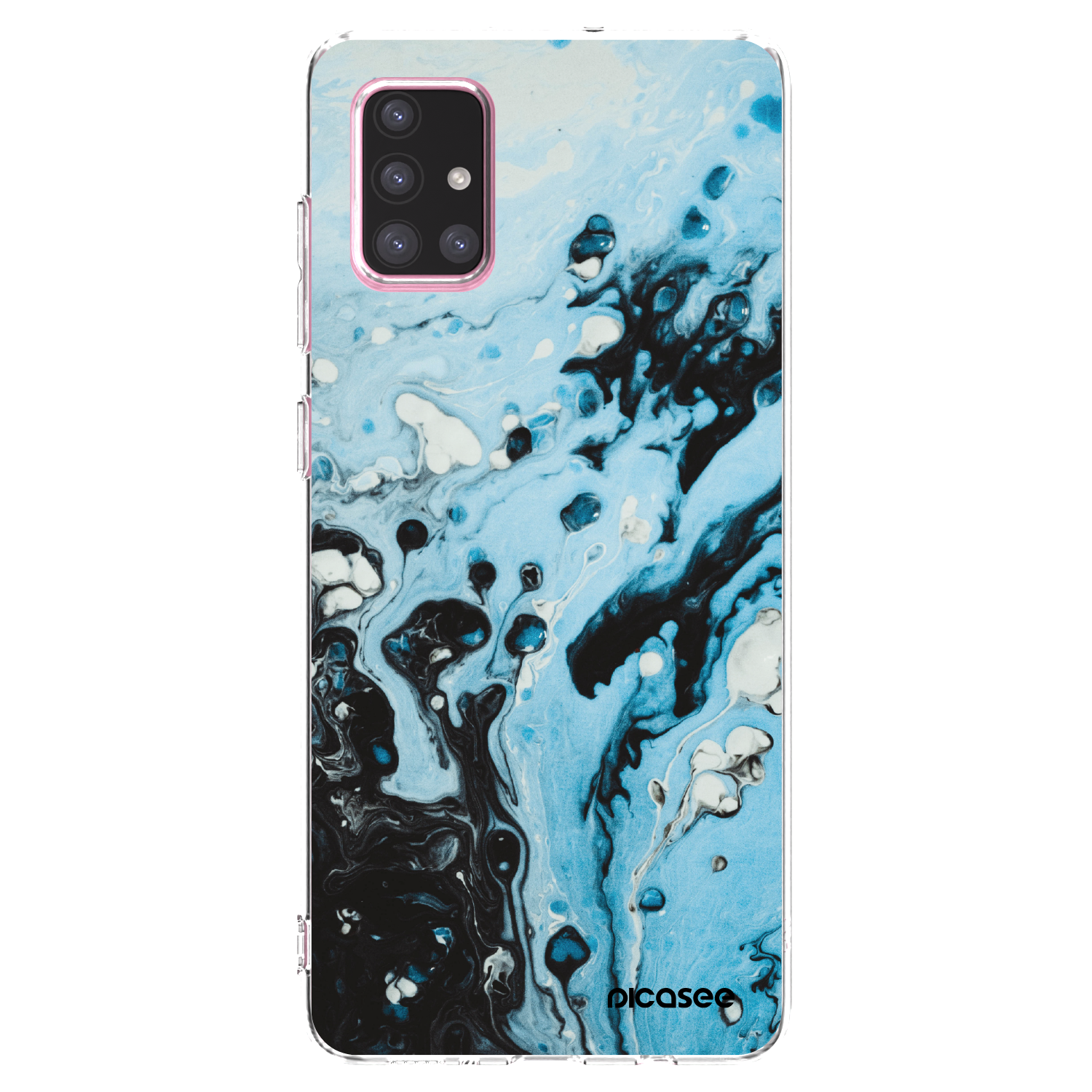 Picasee silikonowe przeźroczyste etui na Samsung Galaxy A71 A715F - Organic blue
