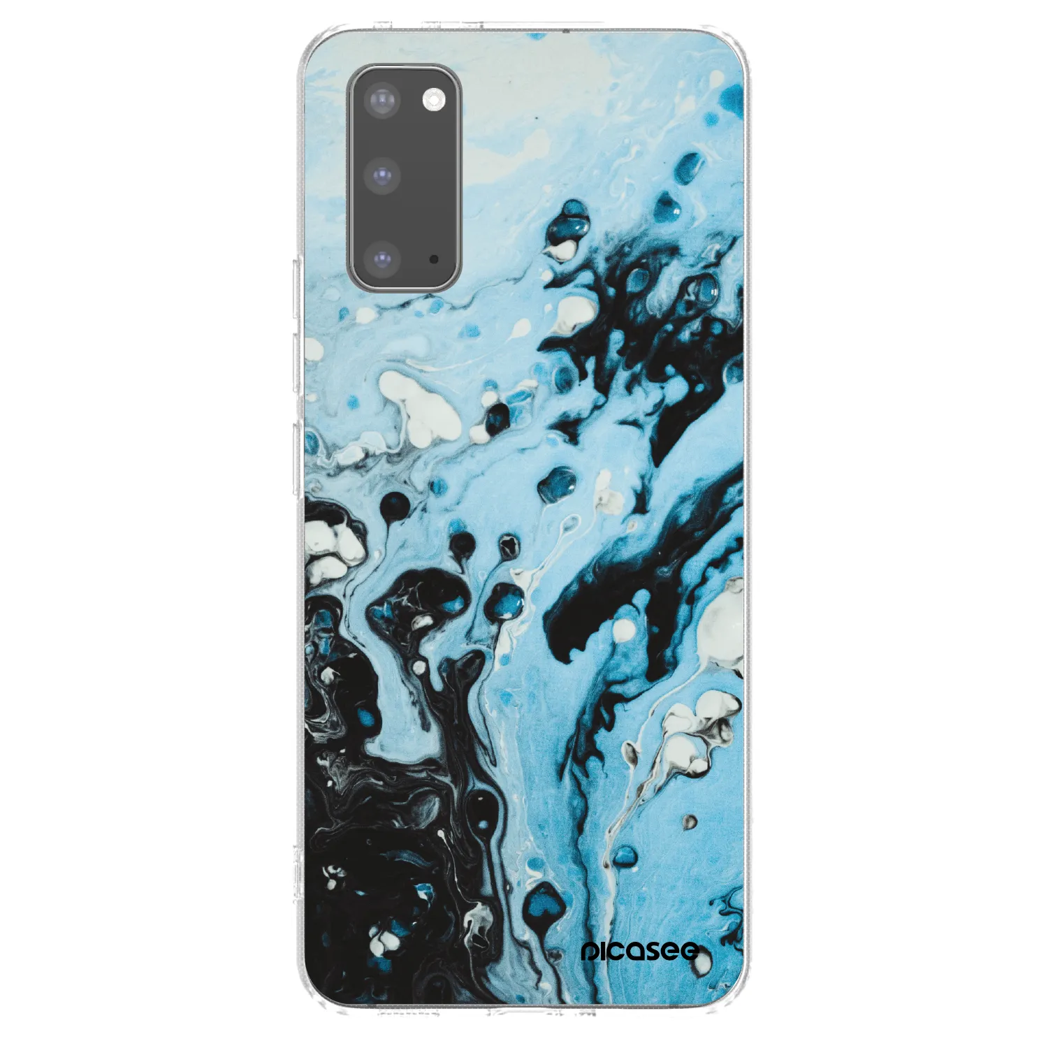 Picasee silikonowe przeźroczyste etui na Samsung Galaxy S20 G980F - Organic blue
