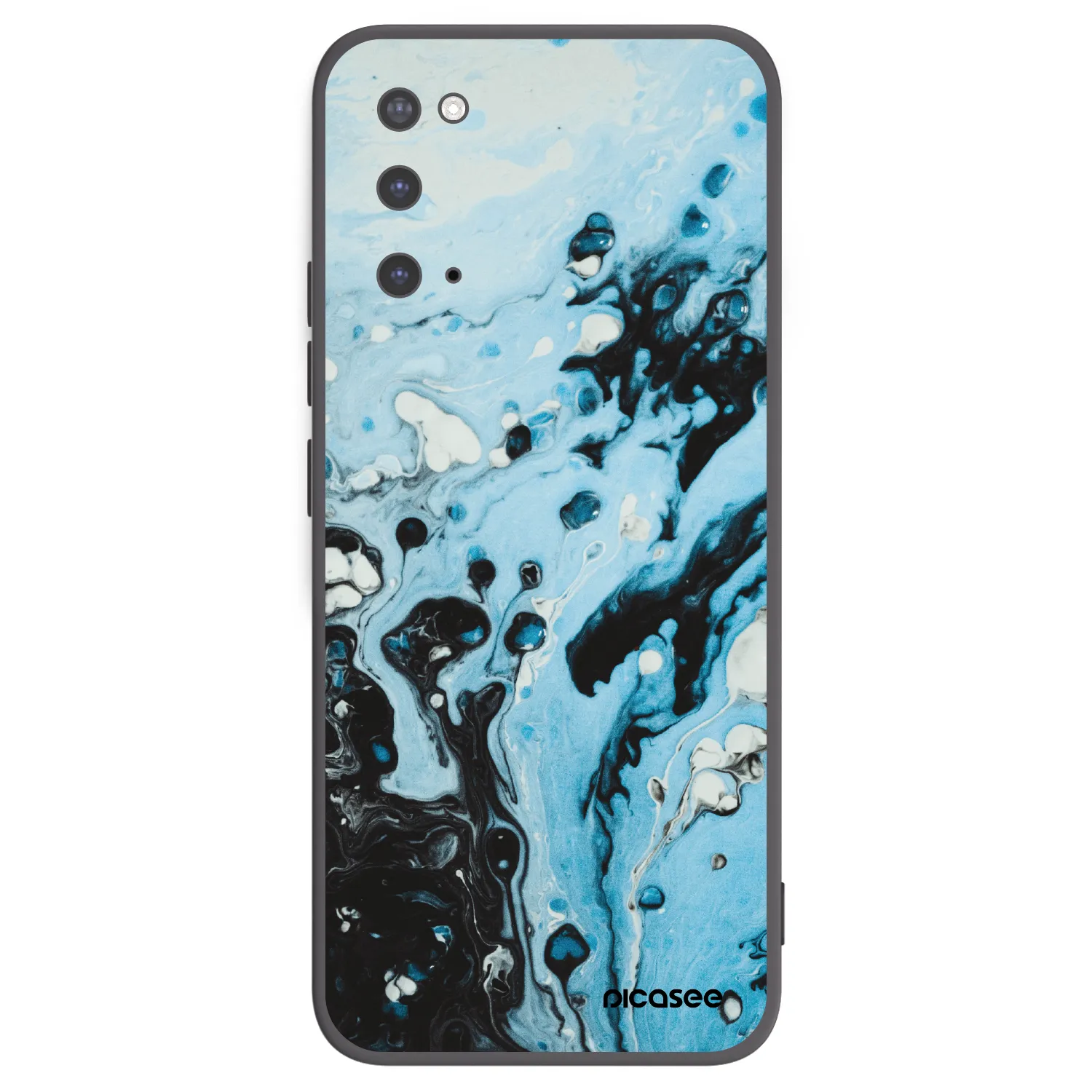 Picasee silikonowe czarne etui na Samsung Galaxy S20 G980F - Organic blue