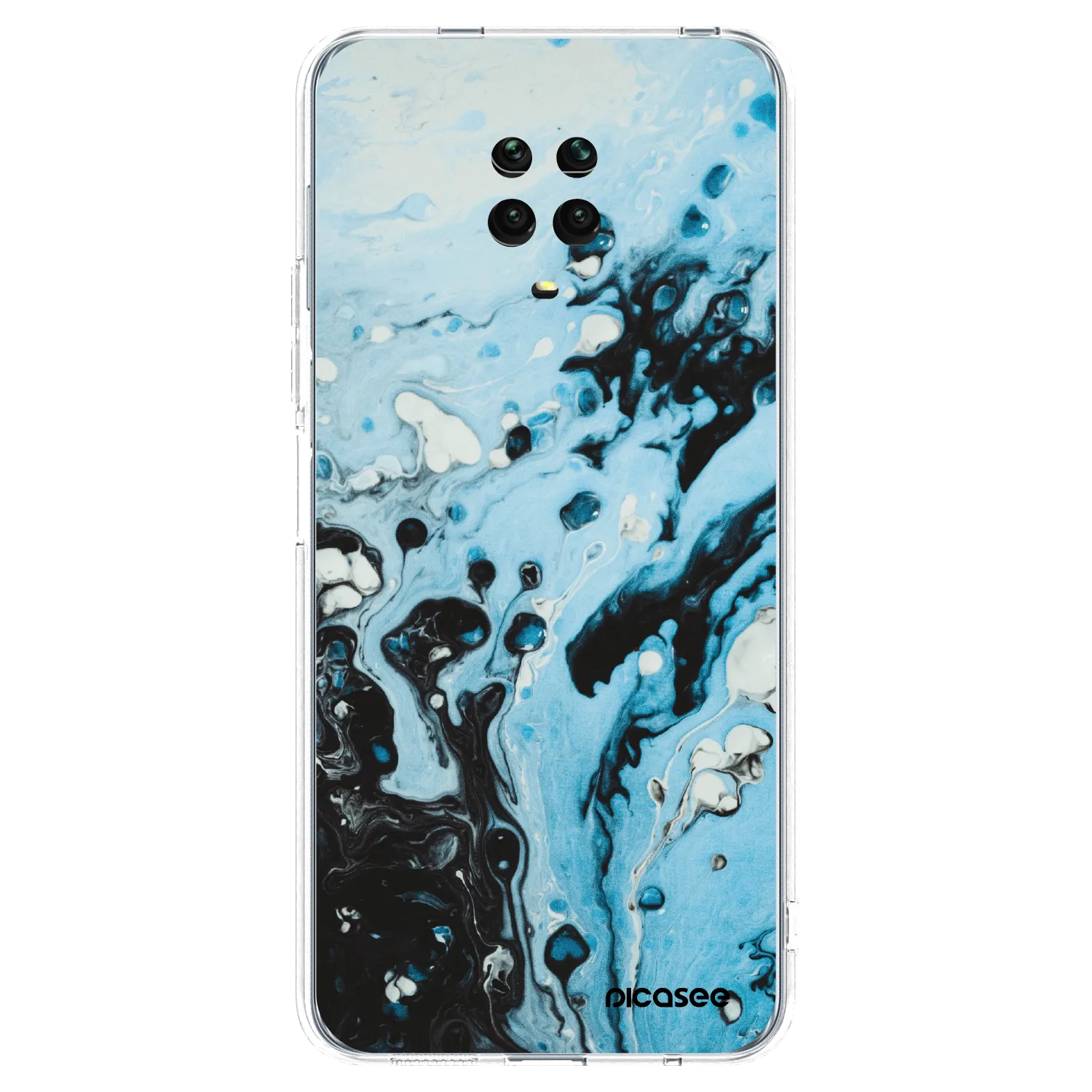 Picasee silikonowe przeźroczyste etui na Xiaomi Redmi Note 9 Pro - Organic blue