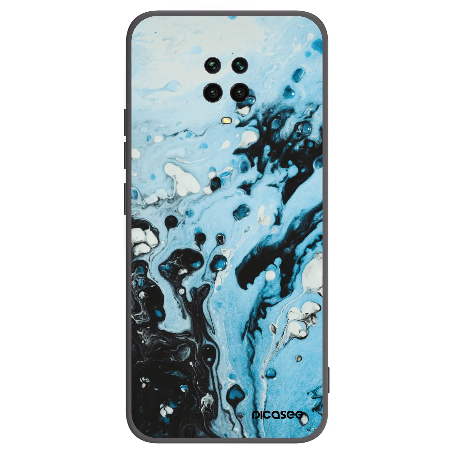 Picasee silikonowe czarne etui na Xiaomi Redmi Note 9 Pro - Organic blue