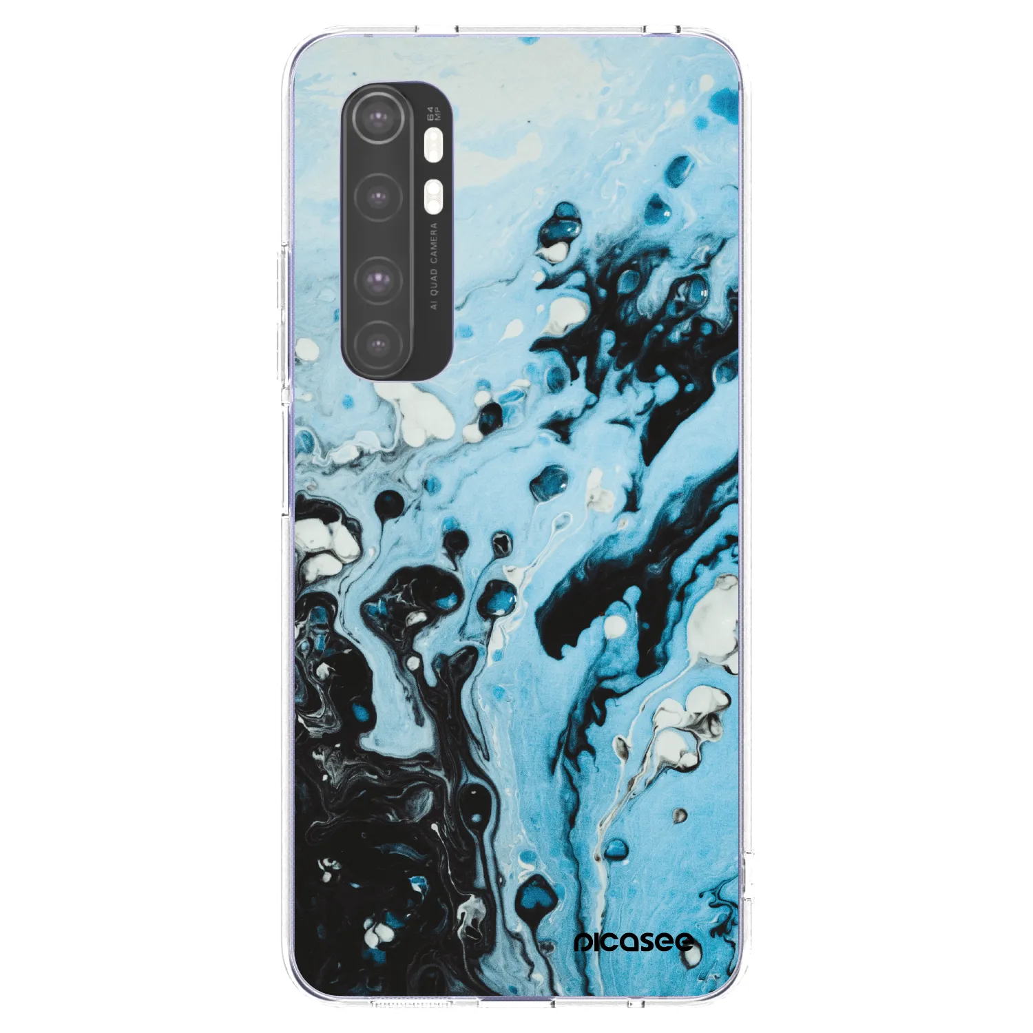 Picasee silikonowe przeźroczyste etui na Xiaomi Mi Note 10 Lite - Organic blue