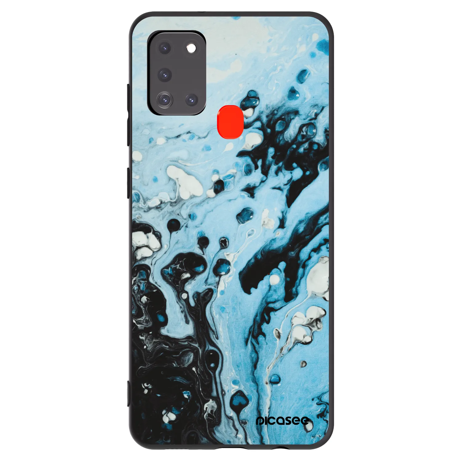 Picasee silikonowe czarne etui na Samsung Galaxy A21s - Organic blue