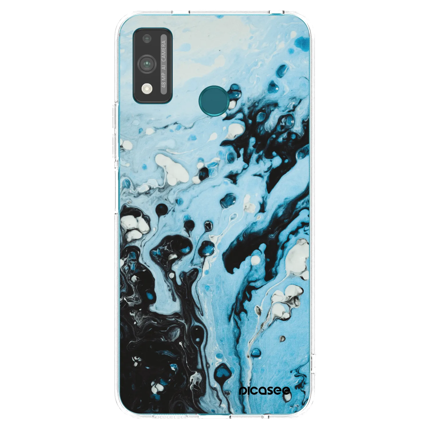 Picasee silikonowe przeźroczyste etui na Honor 9X Lite - Organic blue