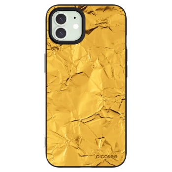 Picasee silikonowe czarne etui na Apple iPhone 12 - Gold