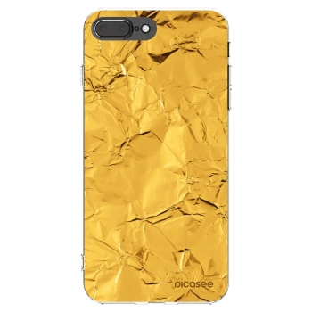 Picasee silikonowe przeźroczyste etui na Apple iPhone 8 Plus - Gold