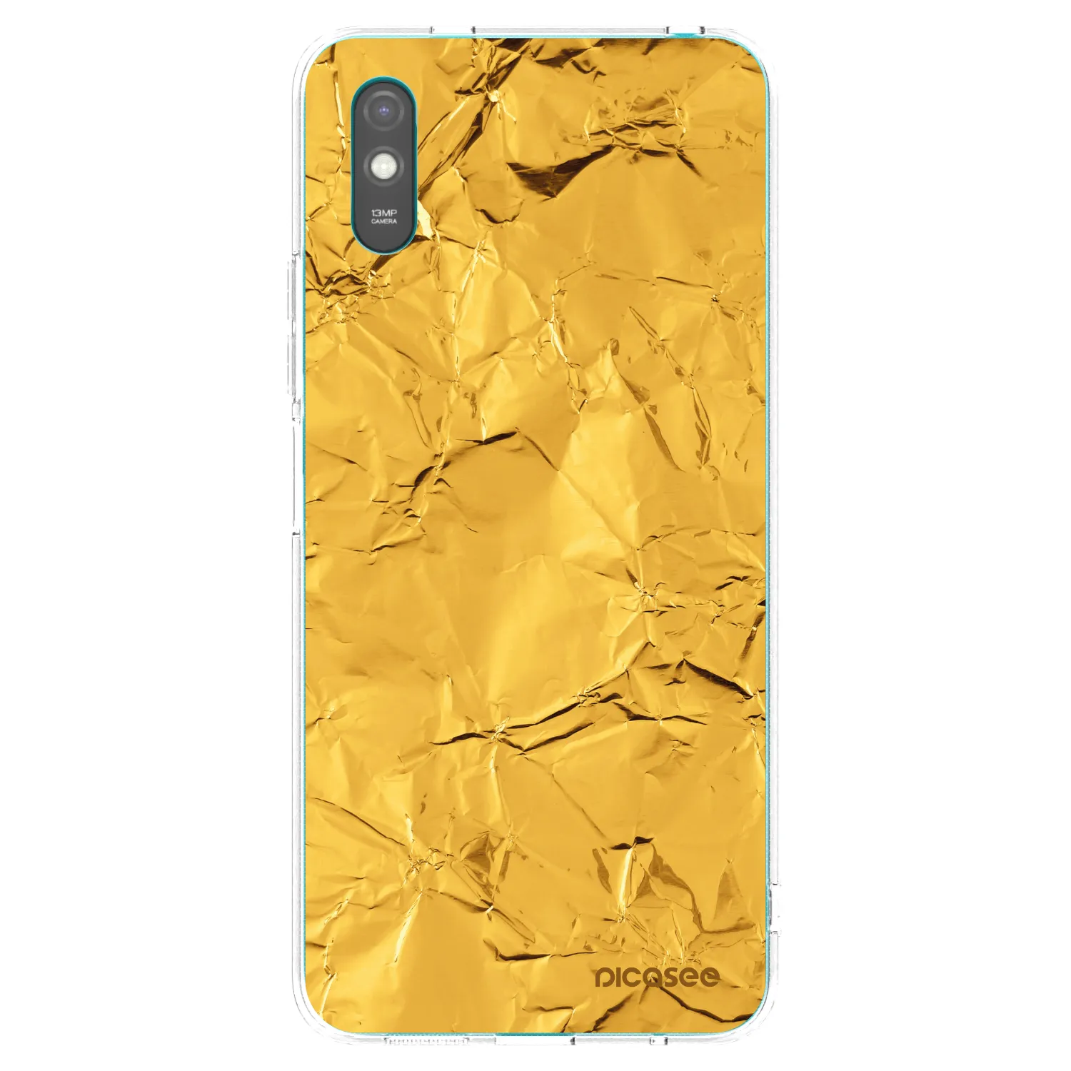 Picasee silikonowe przeźroczyste etui na Xiaomi Redmi 9A - Gold