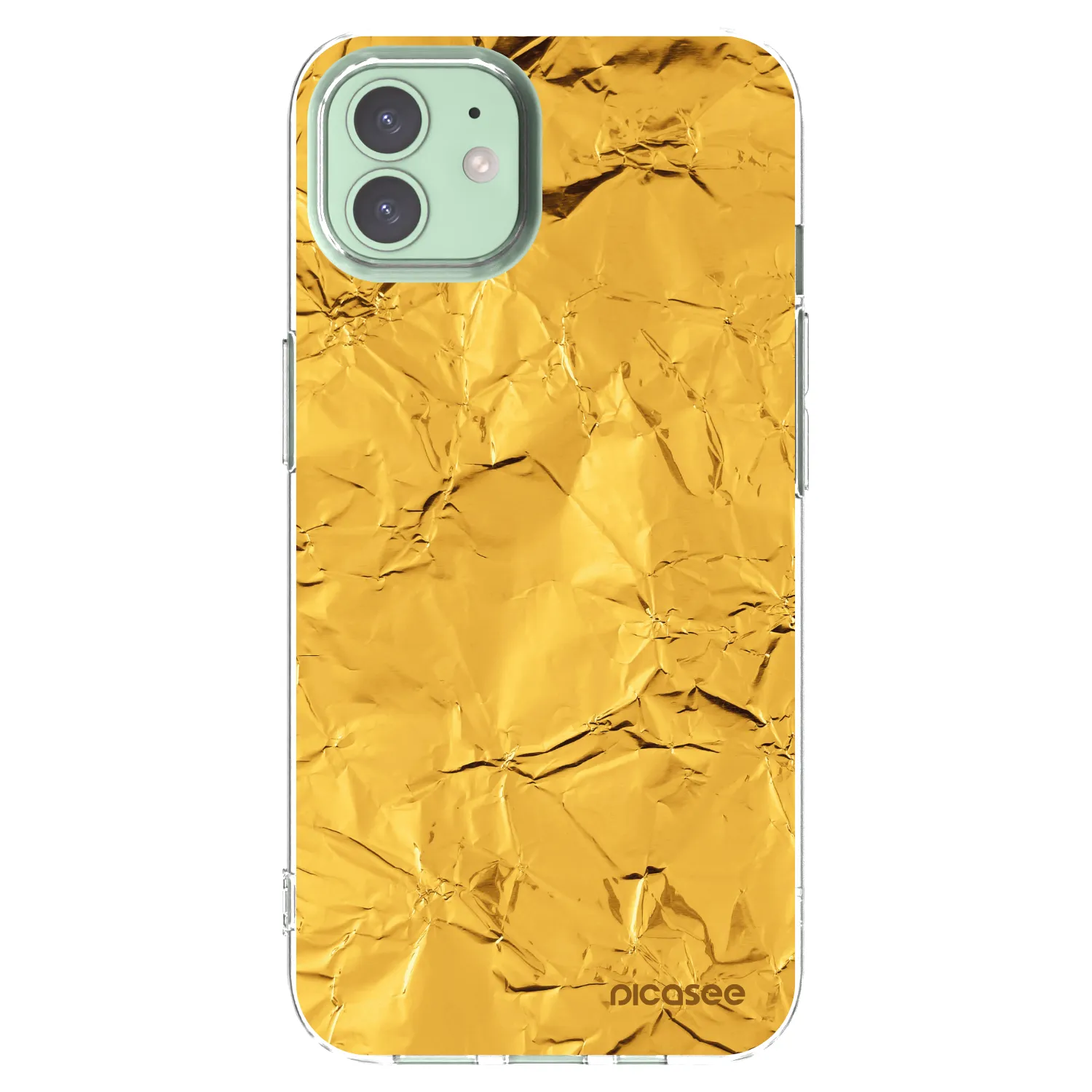 Picasee silikonowe przeźroczyste etui na Apple iPhone 12 - Gold