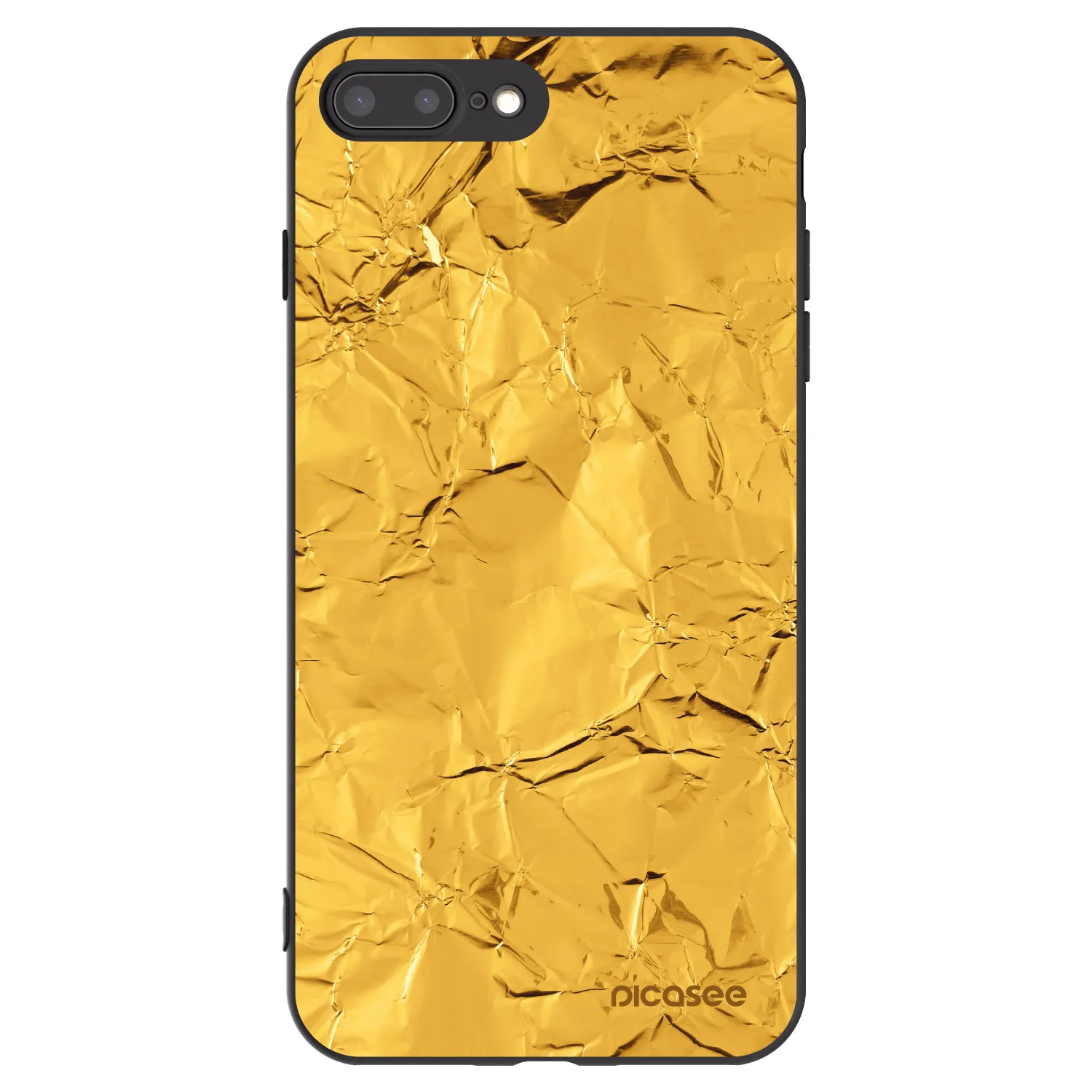 Picasee silikonowe czarne etui na Apple iPhone 8 Plus - Gold