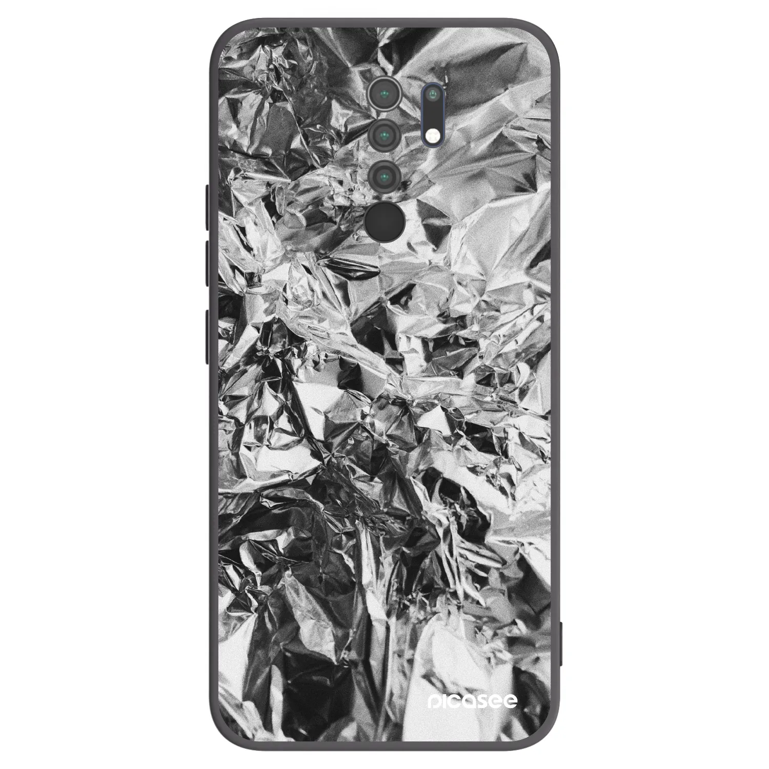 Picasee silikonowe czarne etui na Xiaomi Redmi 9 - Chrome