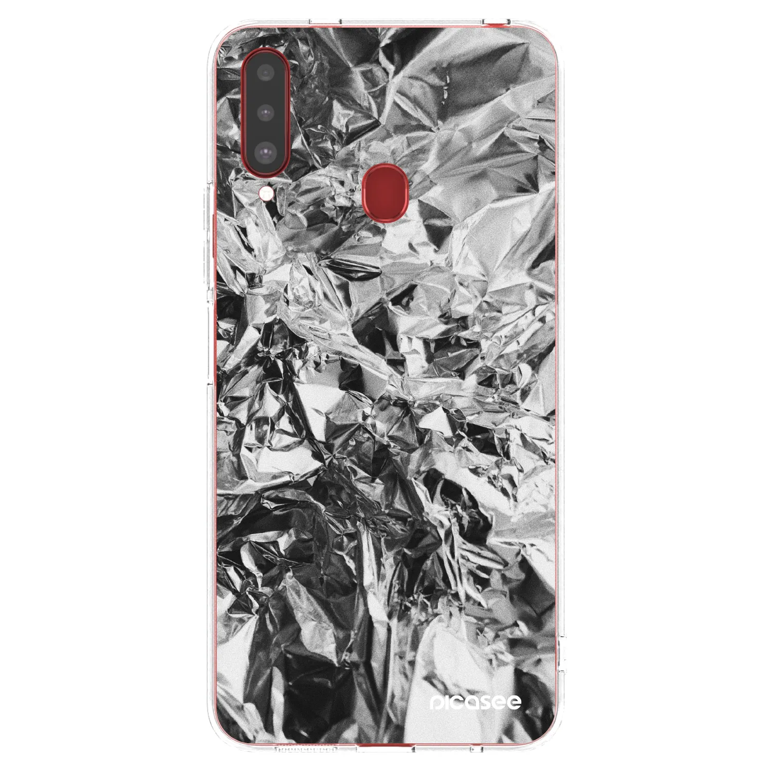 Picasee silikonowe przeźroczyste etui na Samsung Galaxy A20s - Chrome