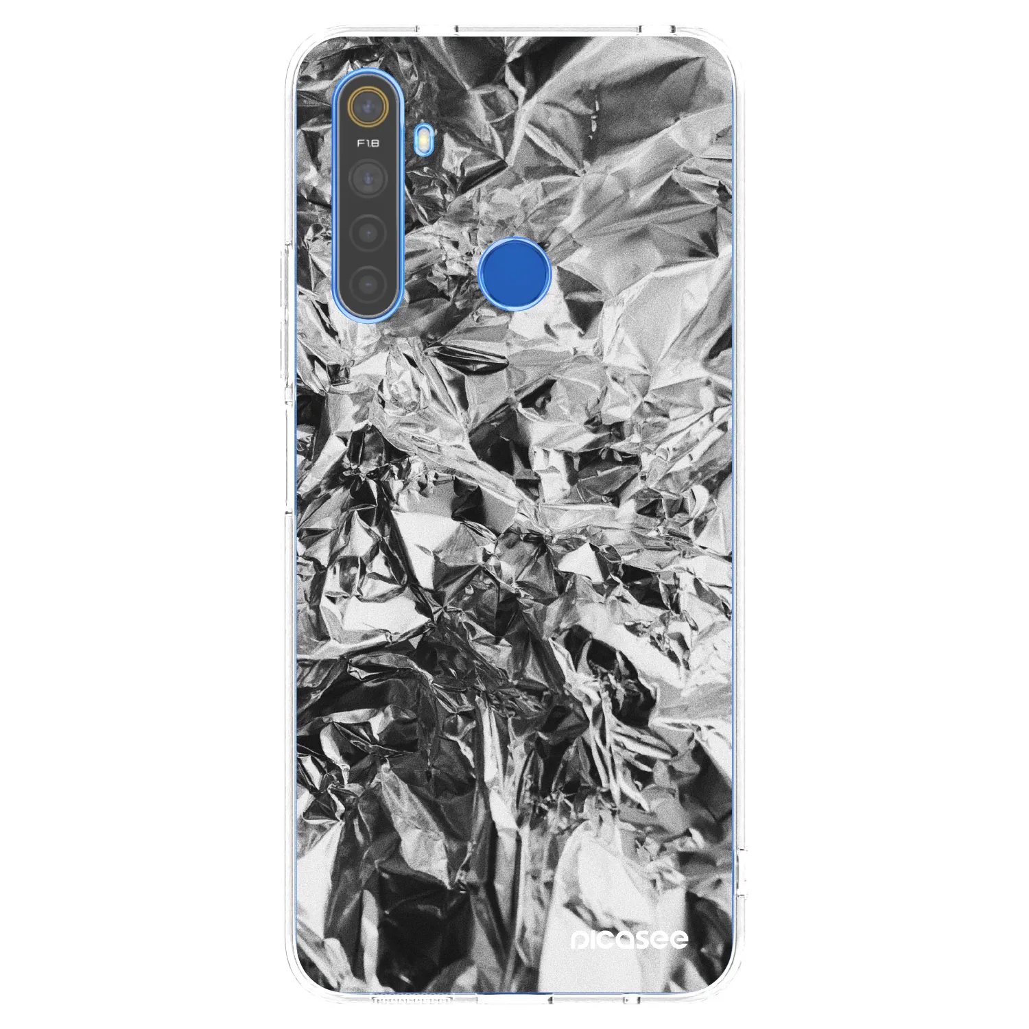 Picasee silikonowe przeźroczyste etui na Realme 5 - Chrome