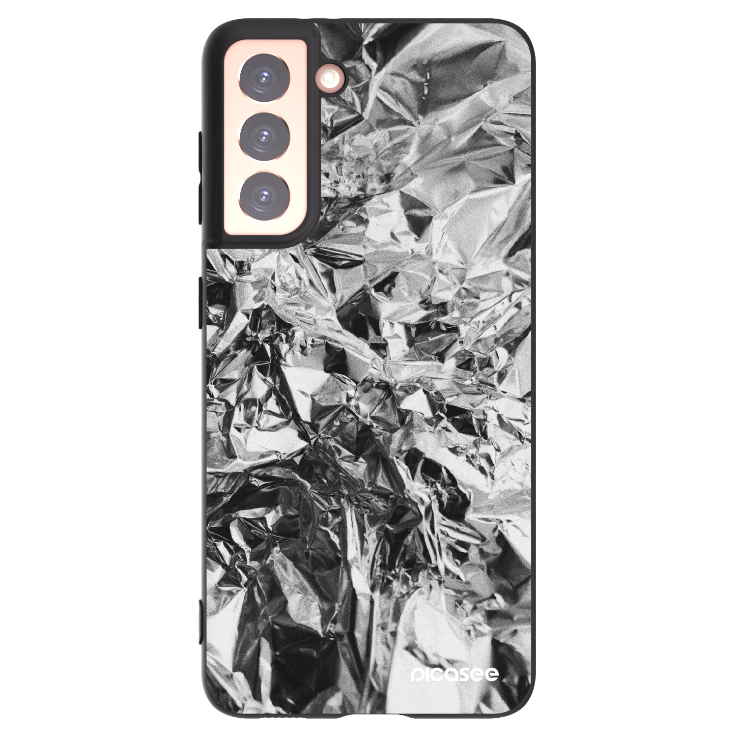 Picasee silikonowe czarne etui na Samsung Galaxy S21 5G G991B - Chrome
