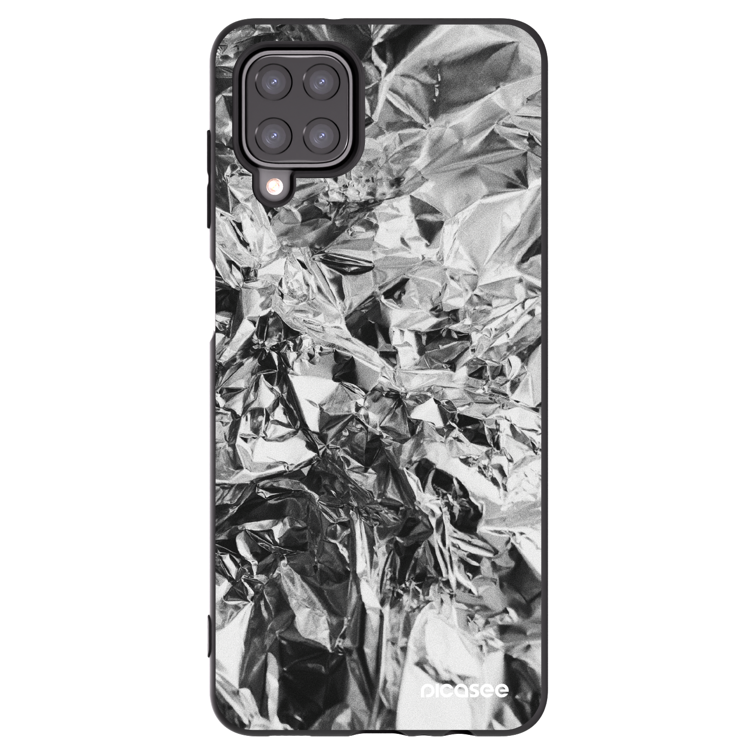 Picasee silikonowe czarne etui na Samsung Galaxy A12 A125F - Chrome