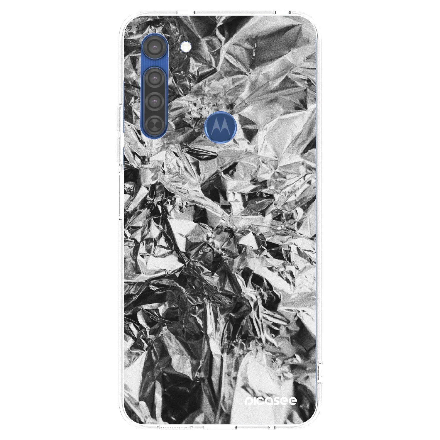 Picasee silikonowe przeźroczyste etui na Motorola Moto G8 - Chrome
