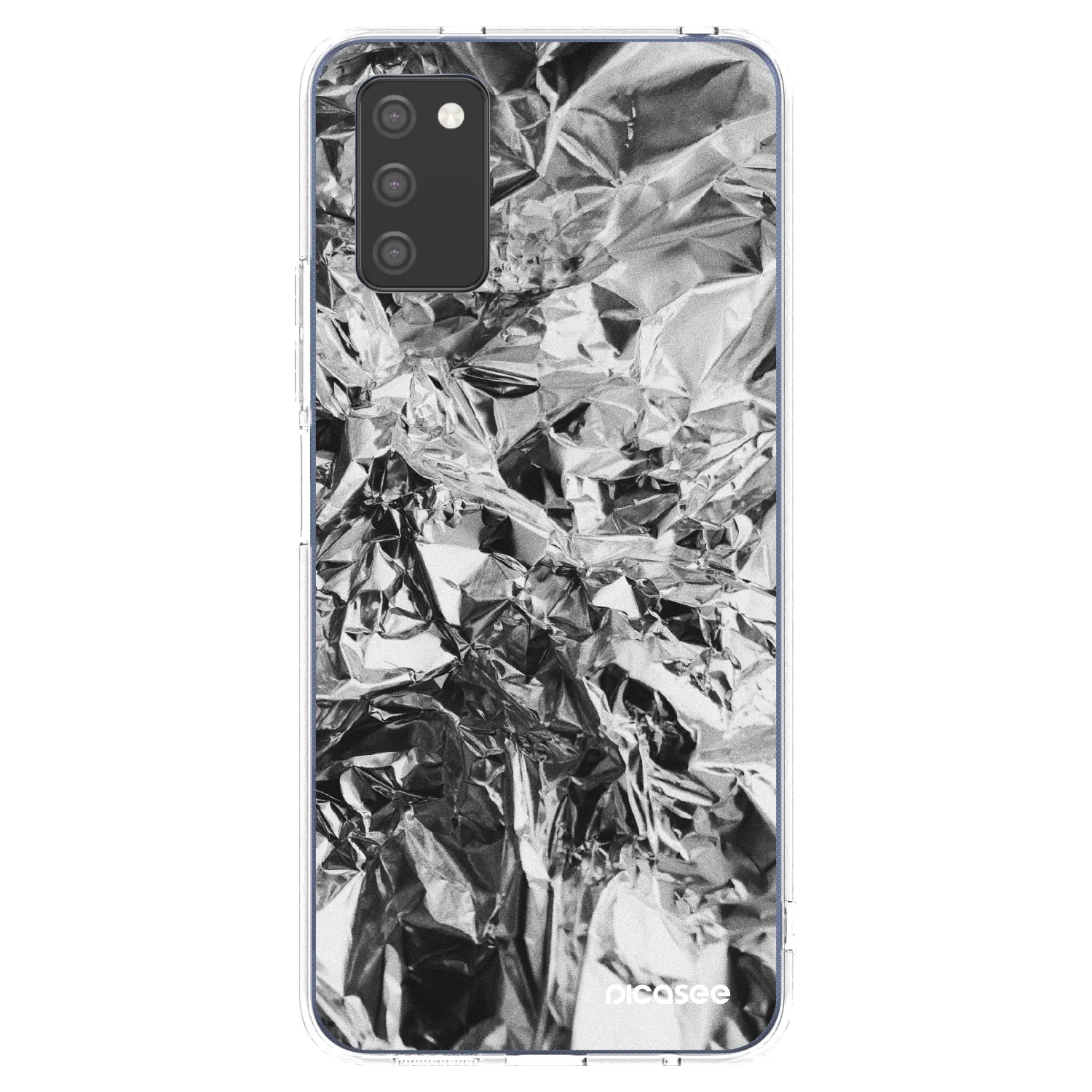 Picasee silikonowe przeźroczyste etui na Samsung Galaxy A02s A025G - Chrome