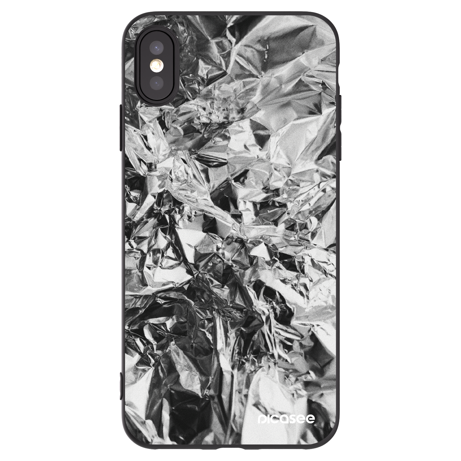 Picasee silikonowe czarne etui na Apple iPhone XS Max - Chrome
