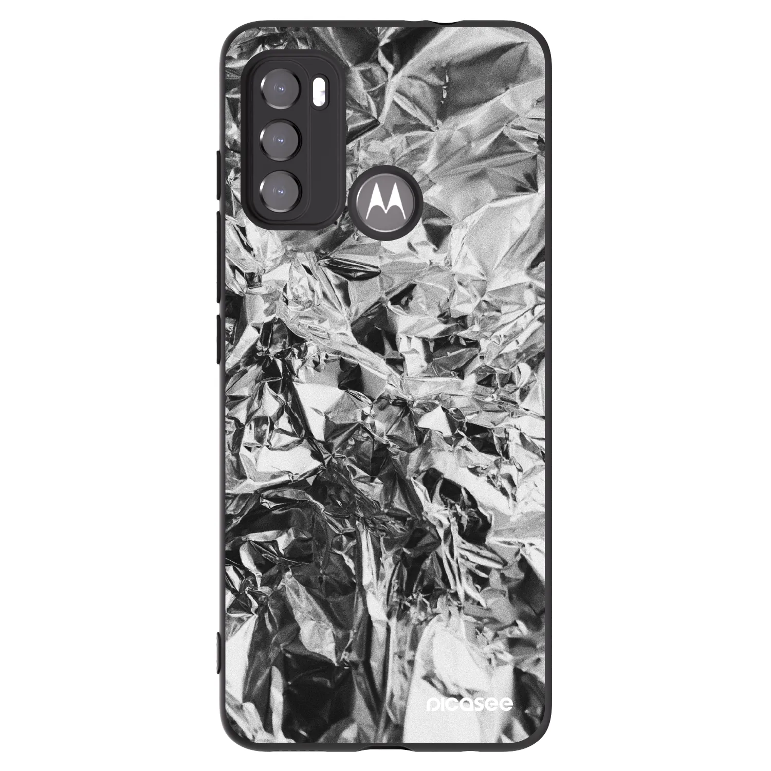 Picasee silikonowe czarne etui na Motorola Moto G60 - Chrome