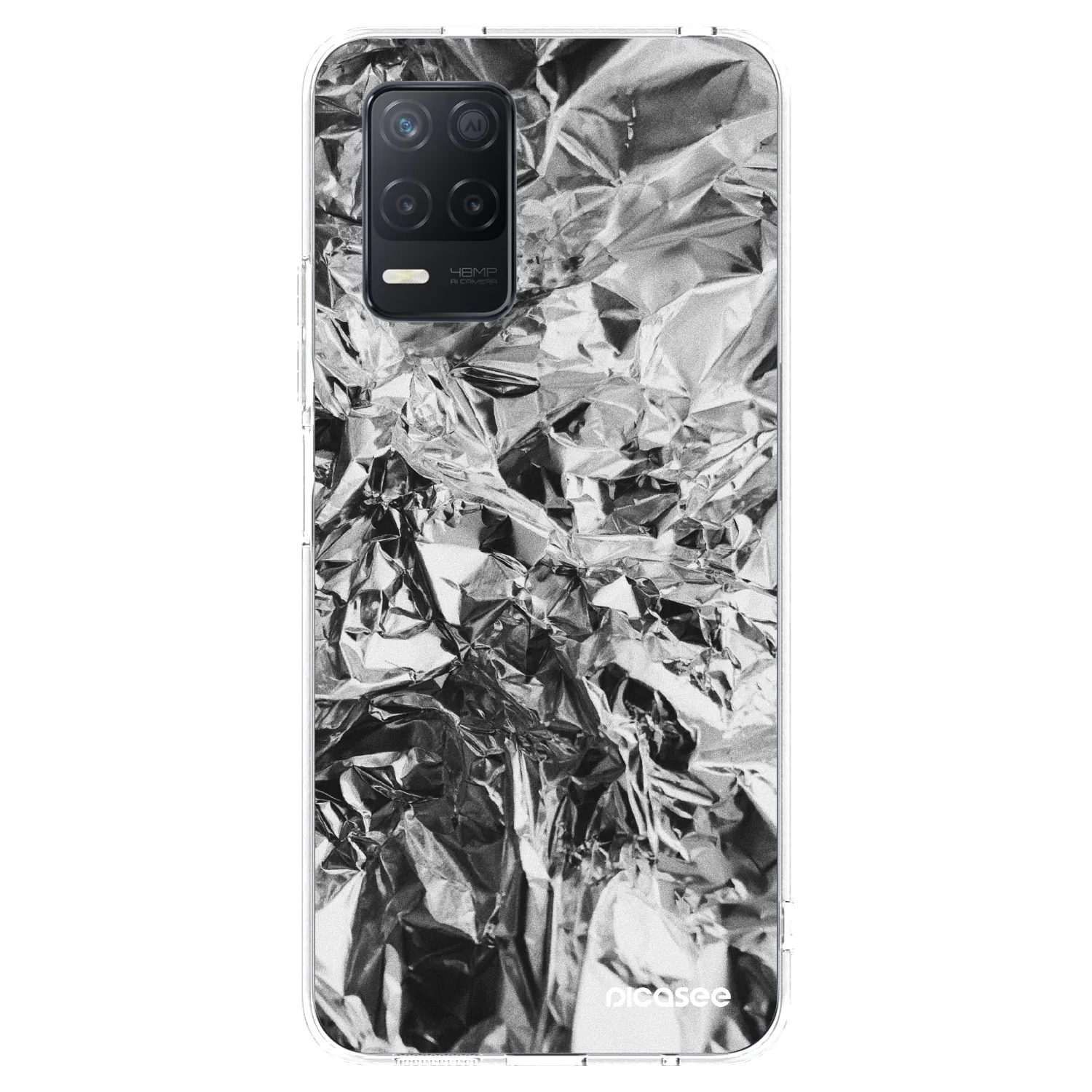 Picasee silikonowe przeźroczyste etui na Realme 8 5G - Chrome